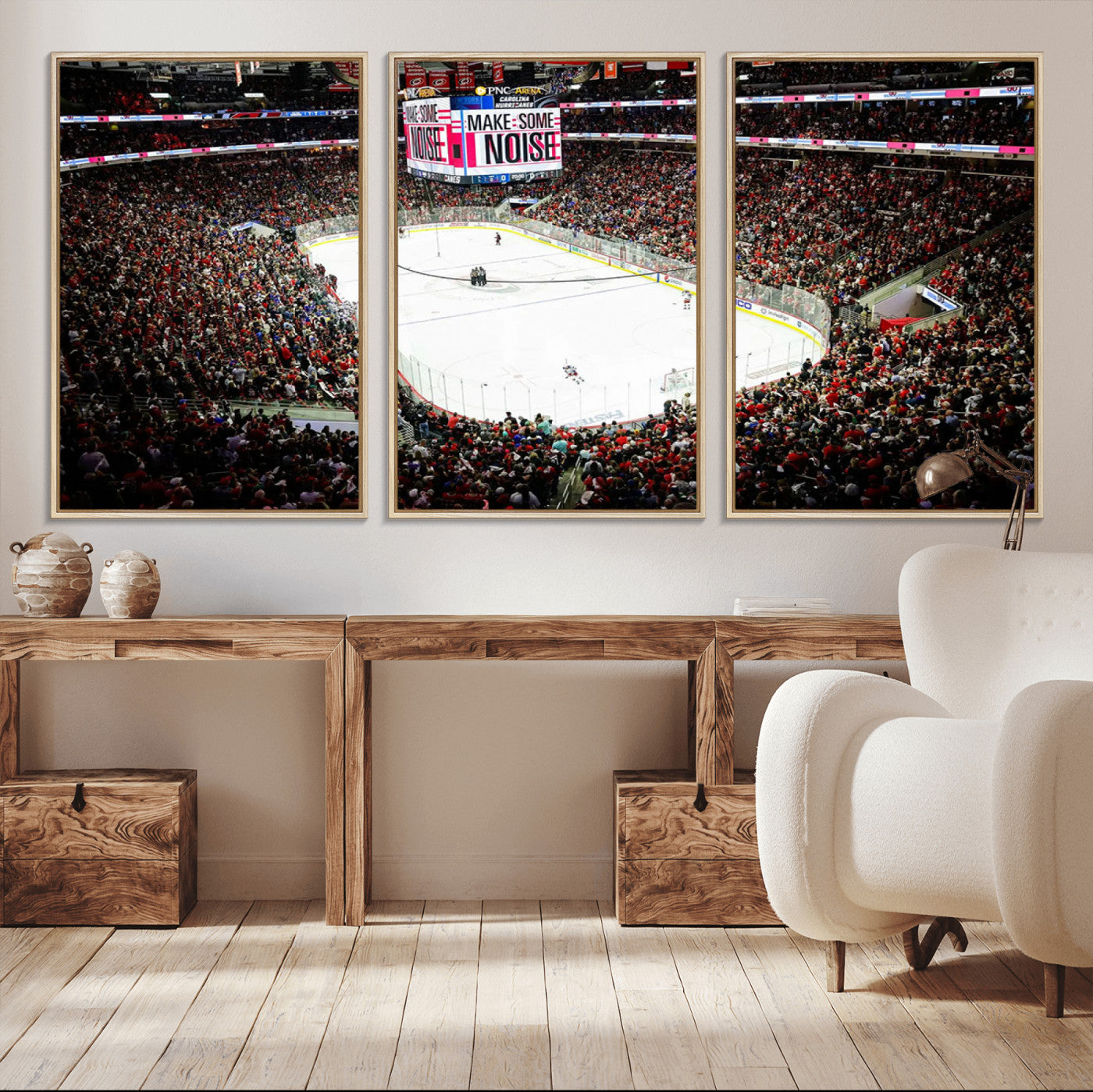 73950-MGV-CV-36X24-PNC Arena Raleigh North Carolina Hurricanes Hockey Stadium Wall Art Canvas, North Carolina