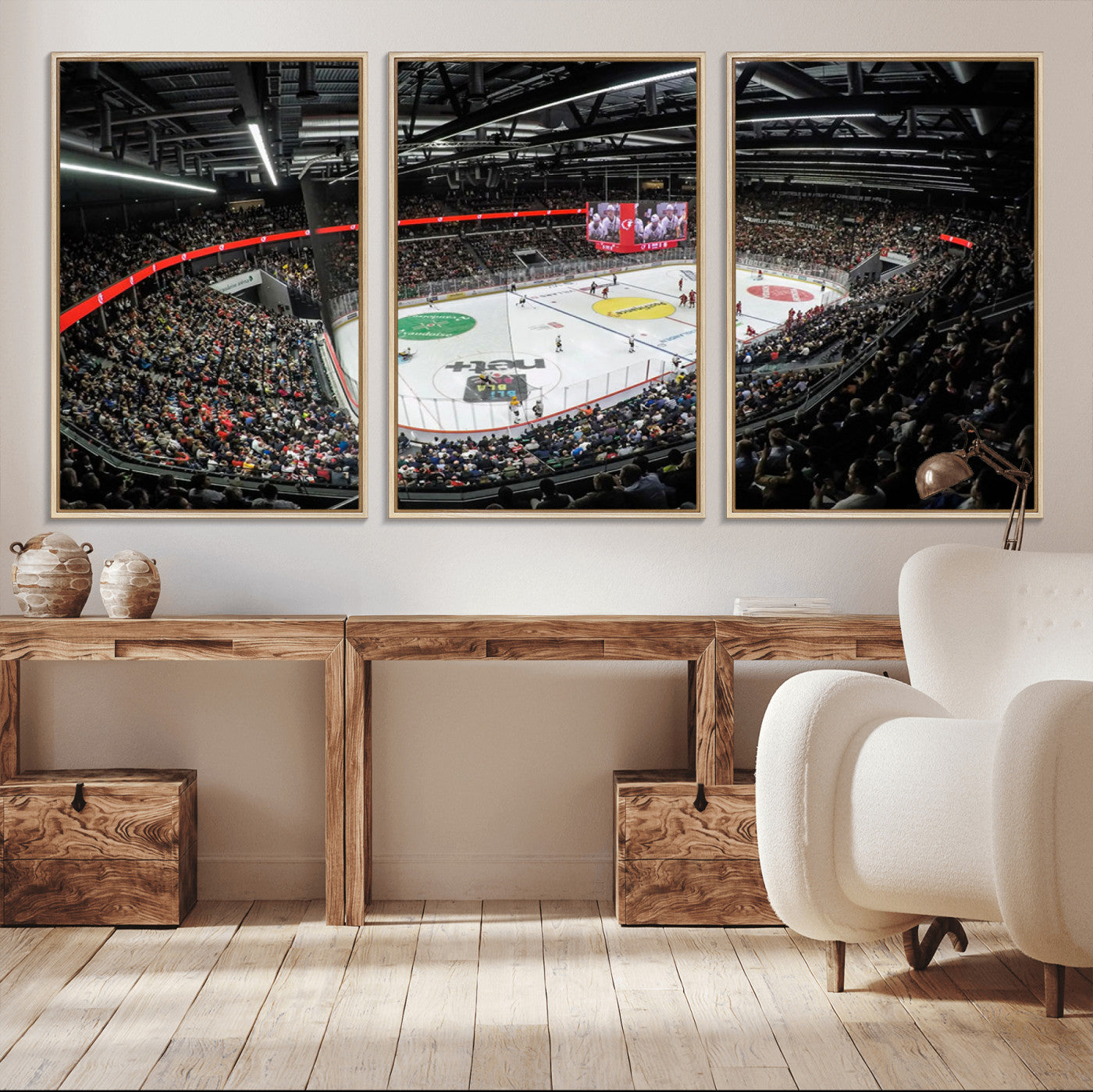 46282-MGV-CV-36X24-Vaudoise Lausanne Ice Hockey Arena Stadium Wall Art Canvas, Vaudoise Lausanne Ice Hockey Canvas