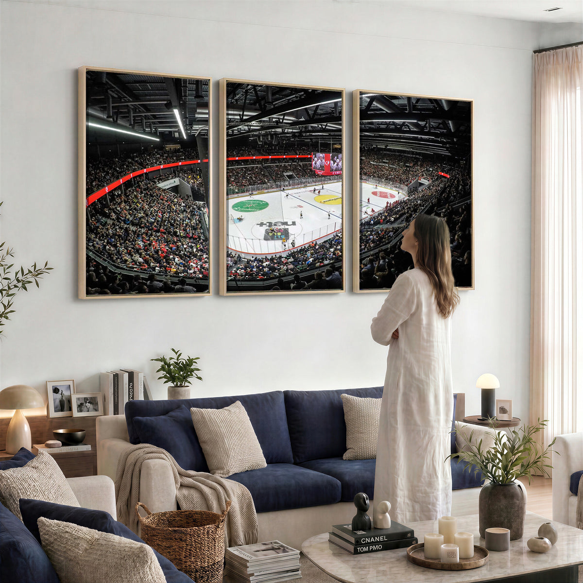 46282-MGV-CV-36X24 - Vaudoise Lausanne Ice Hockey Arena Stadium Wall Art Canvas