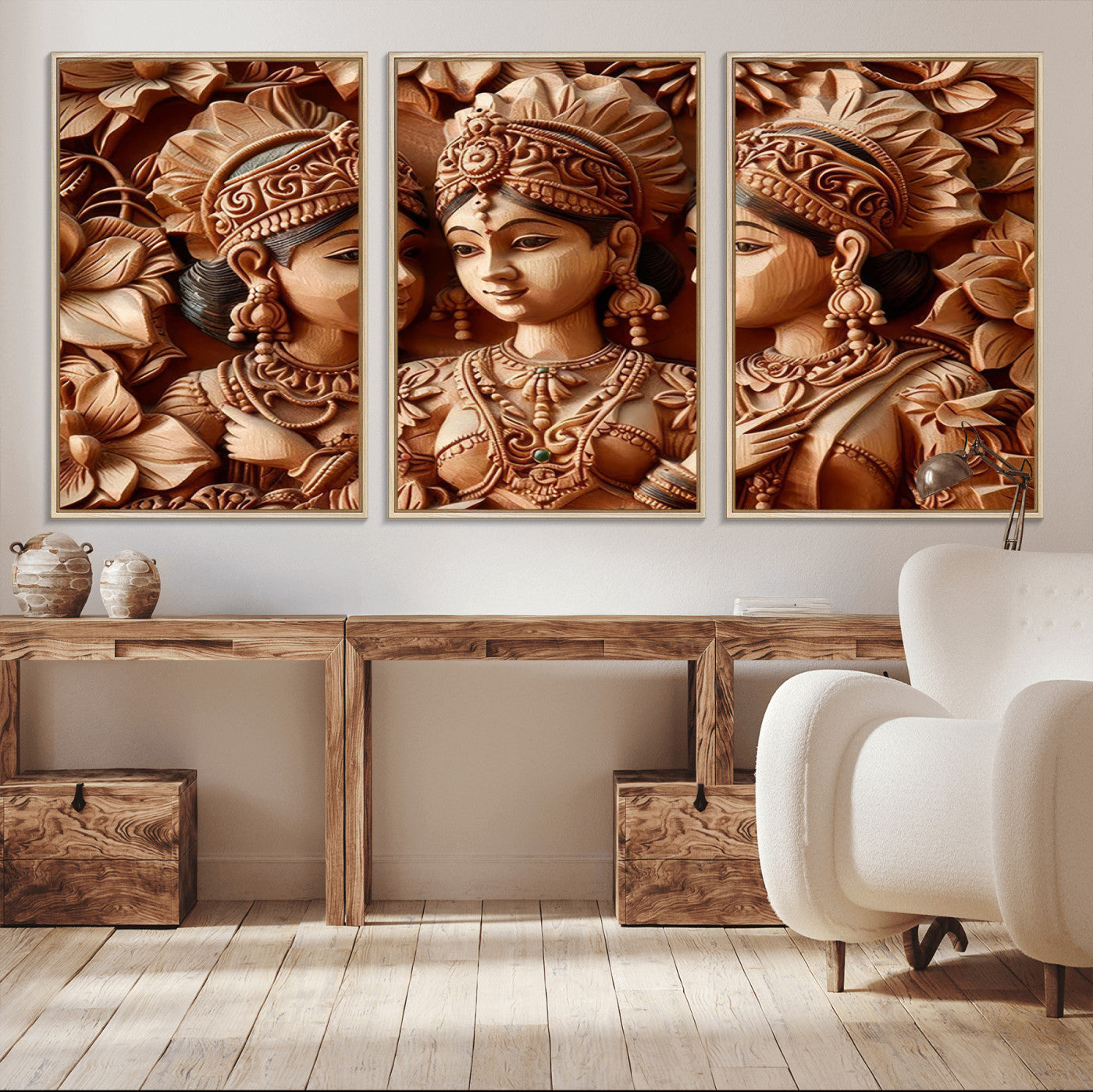 89522-MGV-CV-36X24-Indian Woman Statue Wall Art Canvas Print