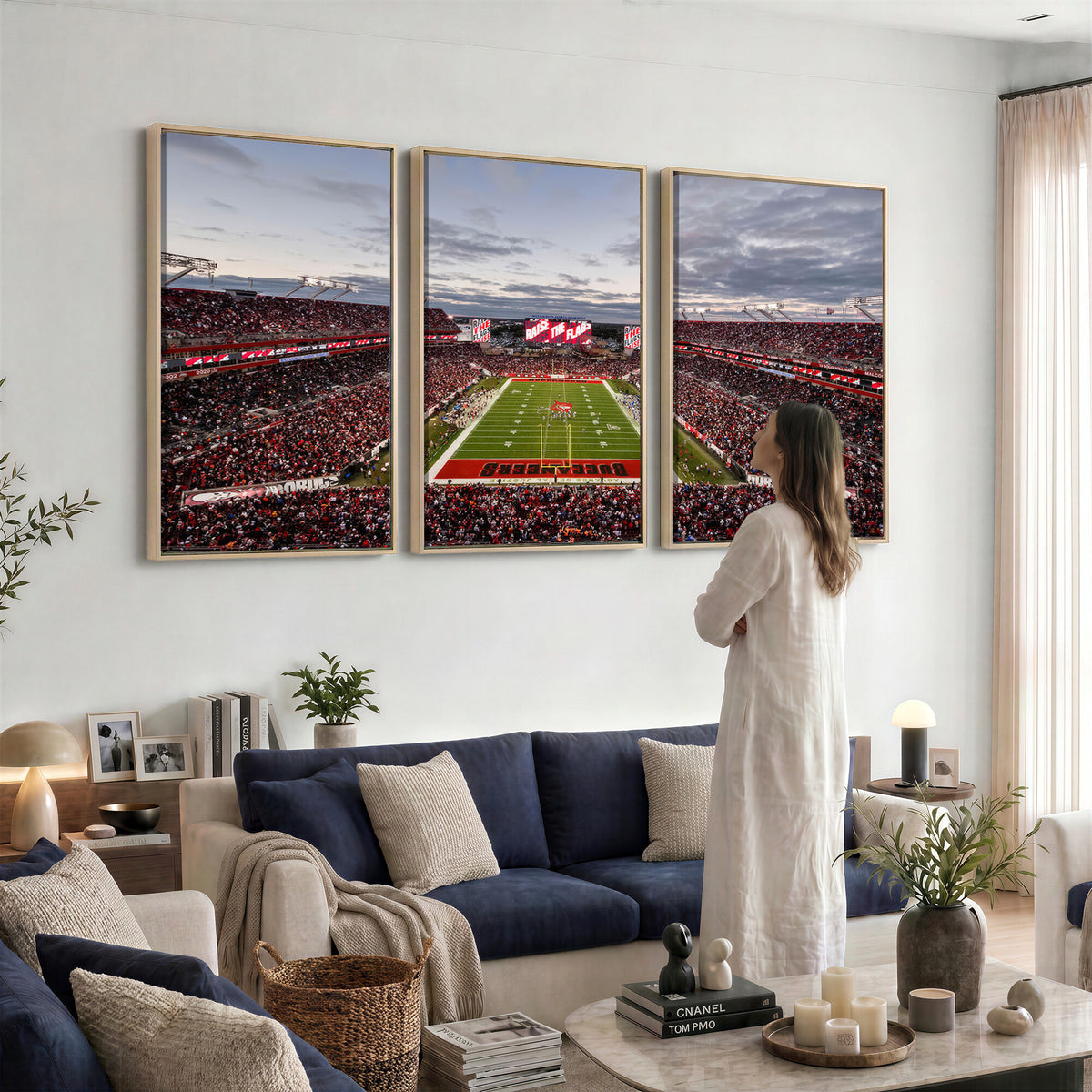 35698-MGV-CV-36X24 - Florida Tampa Raymond James Stadium Wall Art Canvas Print - NFL Football Stadium Print Canvas