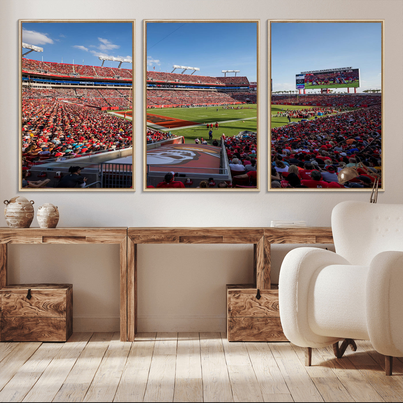 MGV-FC-60X30-3P - Florida Tampa Raymond James Stadium Wall Art Canvas Print - NFL Football Stadium Print