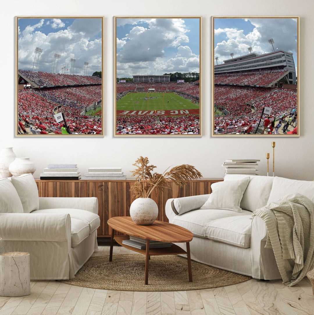 Canvas print of Carter-Finley Stadium, showcasing the NC State Wolfpack.