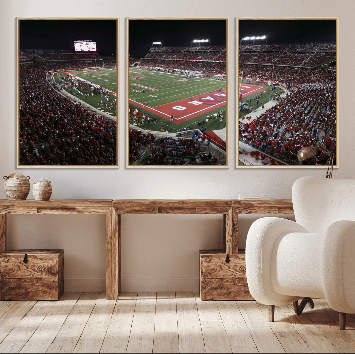 MGV-FC-60X30-3P - Houston Cougars Football Team Print - Houston TDECU Stadium Wall Art Canvas Print