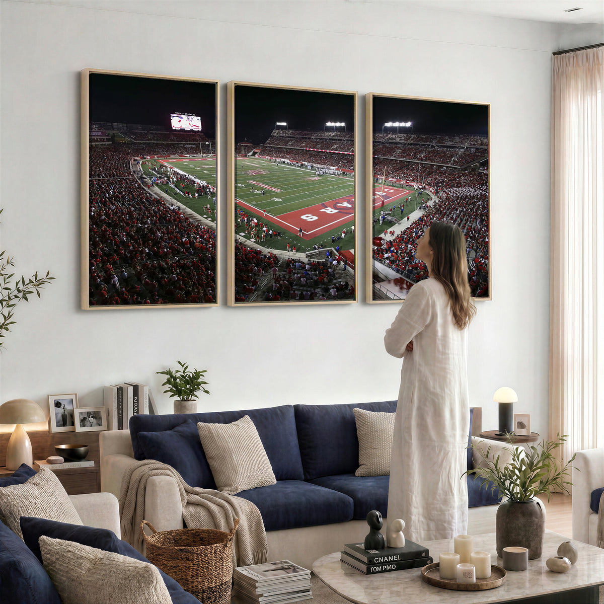 94207-MGV-CV-36X24 - Houston Cougars Football Team Print - Houston TDECU Stadium Wall Art Canvas Print