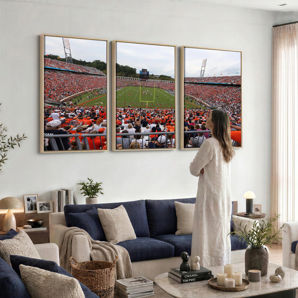 63606-MGV-CV-36X24 - Virginia Cavaliers Football Team Print, Charlottesville, Extra Large Game Room Wall Decor