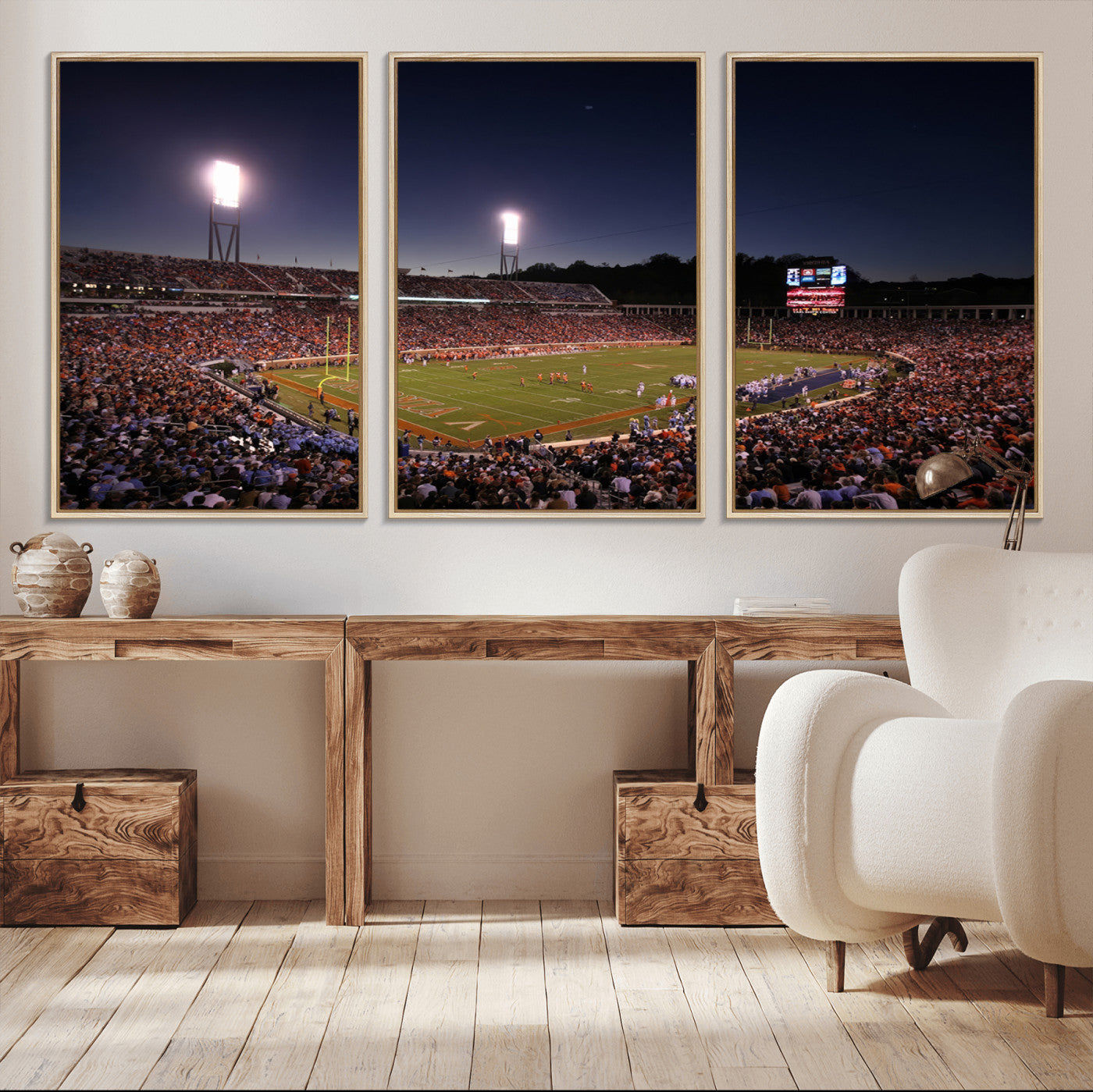 MGV-FC-60X30-3P - Virginia Cavaliers Football Team Print - Charlottesville Scott Stadium Canvas Print Wall Art