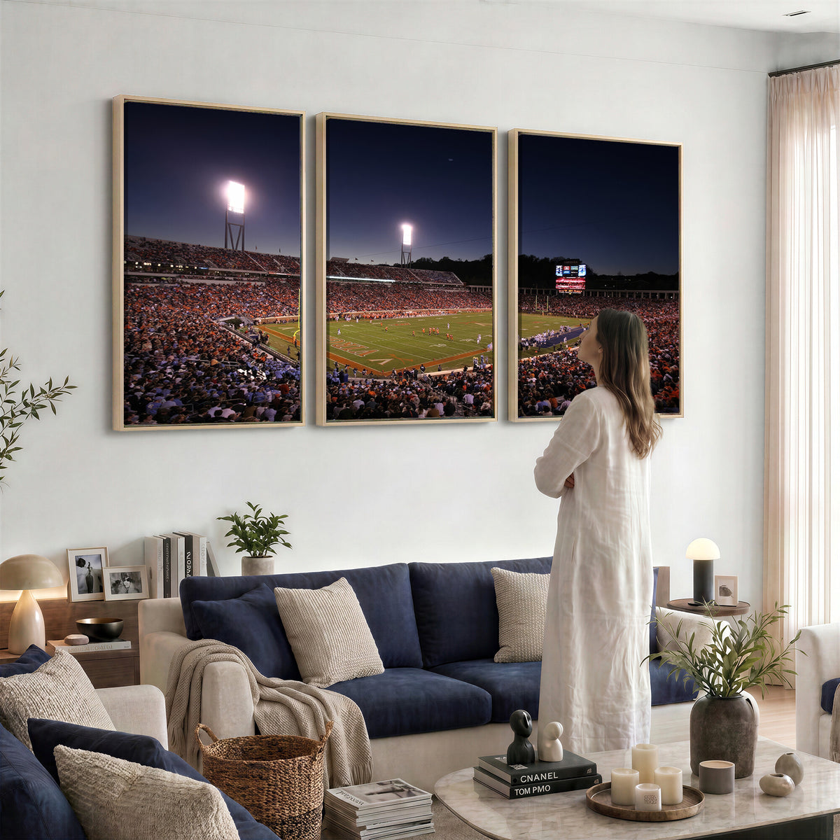69378-MGV-CV-36X24 - Virginia Cavaliers Football Team Print - Charlottesville Scott Stadium Canvas Print Wall Art