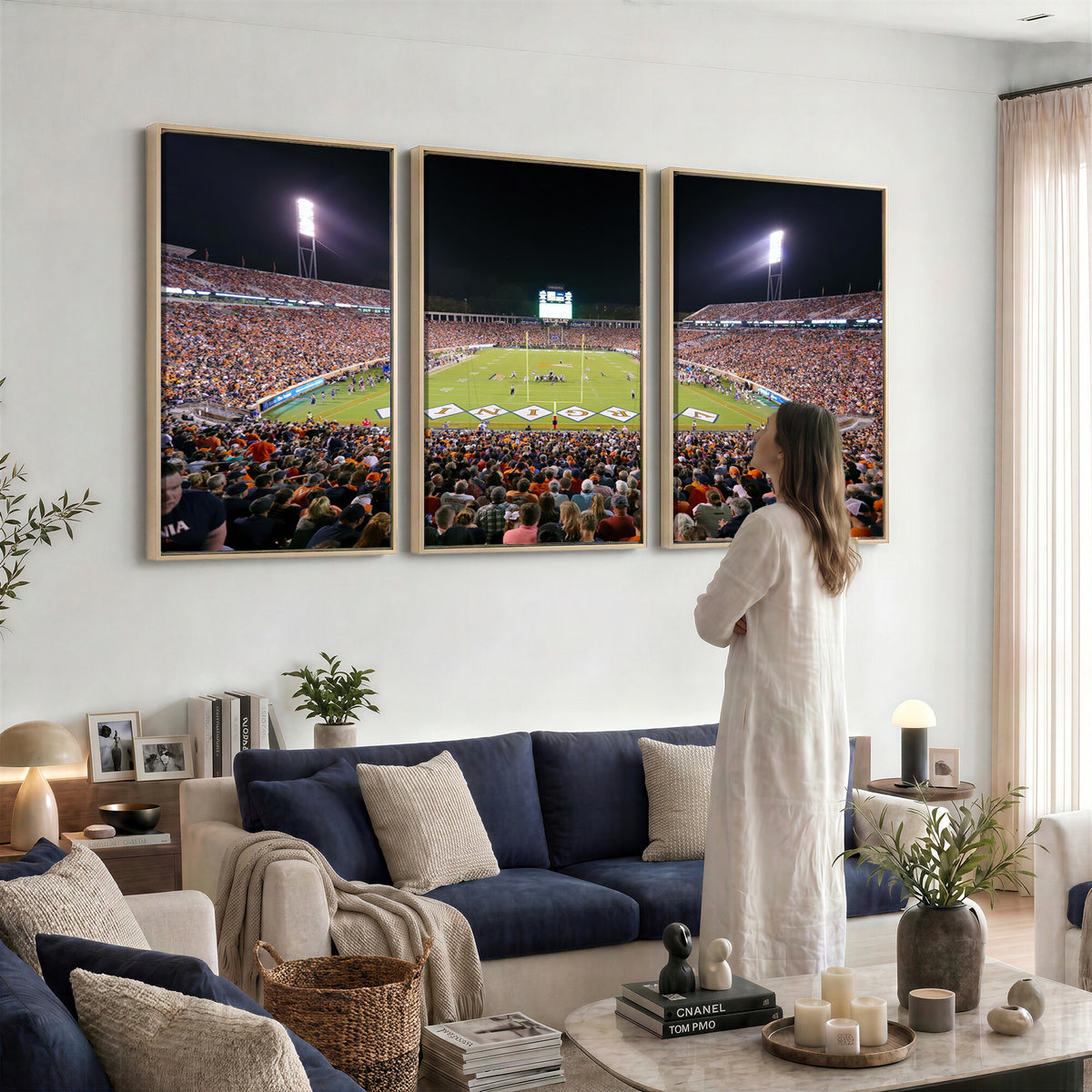 98441-MGV-CV-36X24 - Virginia Cavaliers Football Team Print - Charlottesville Scott Stadium Wall Art Canvas Print