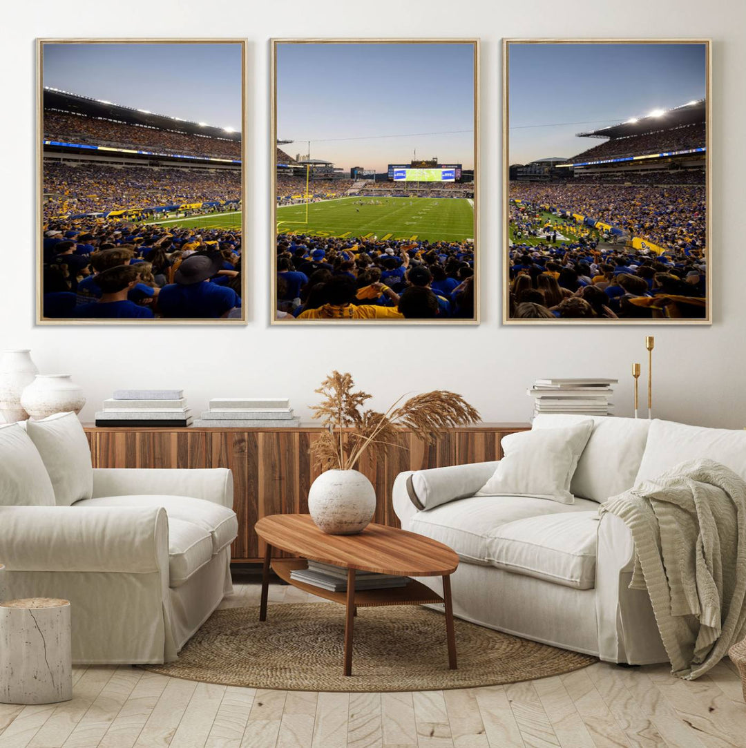 Pittsburgh Panthers Acrisure Stadium wall art print on canvas.