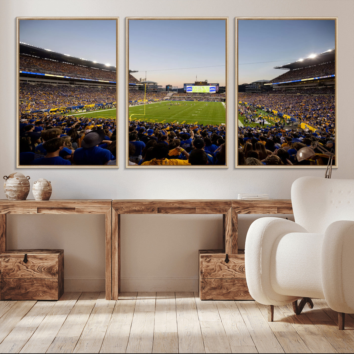 MGV-FC-60X30-3P - Pittsburgh Panthers Football Team Print - Pittsburgh Acrisure Stadium Wall Art Canvas Print