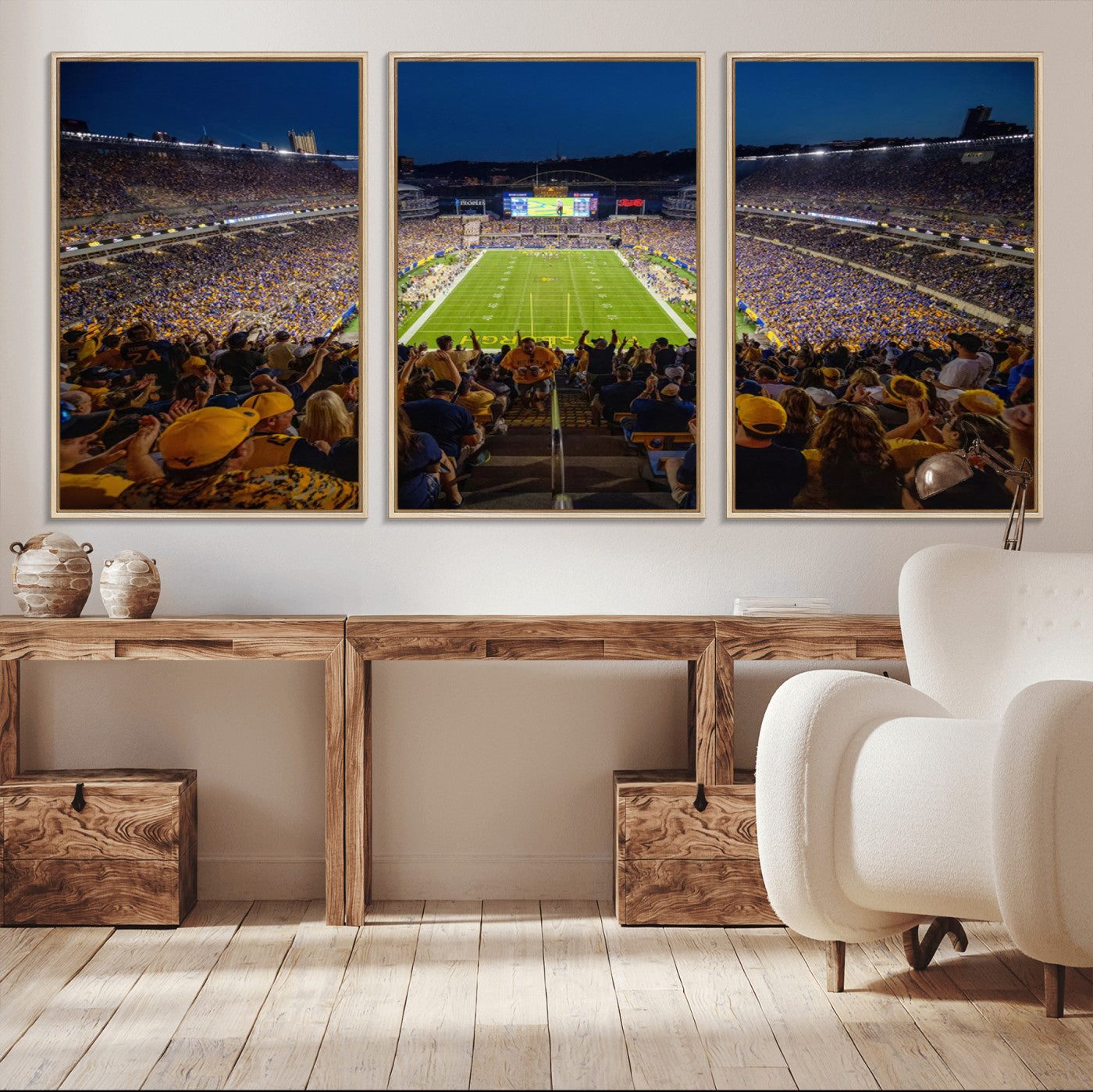MGV-FC-60X30-3P - Pittsburgh Panthers Football Team Print - Pittsburgh Acrisure Stadium Wall Art Canvas Print