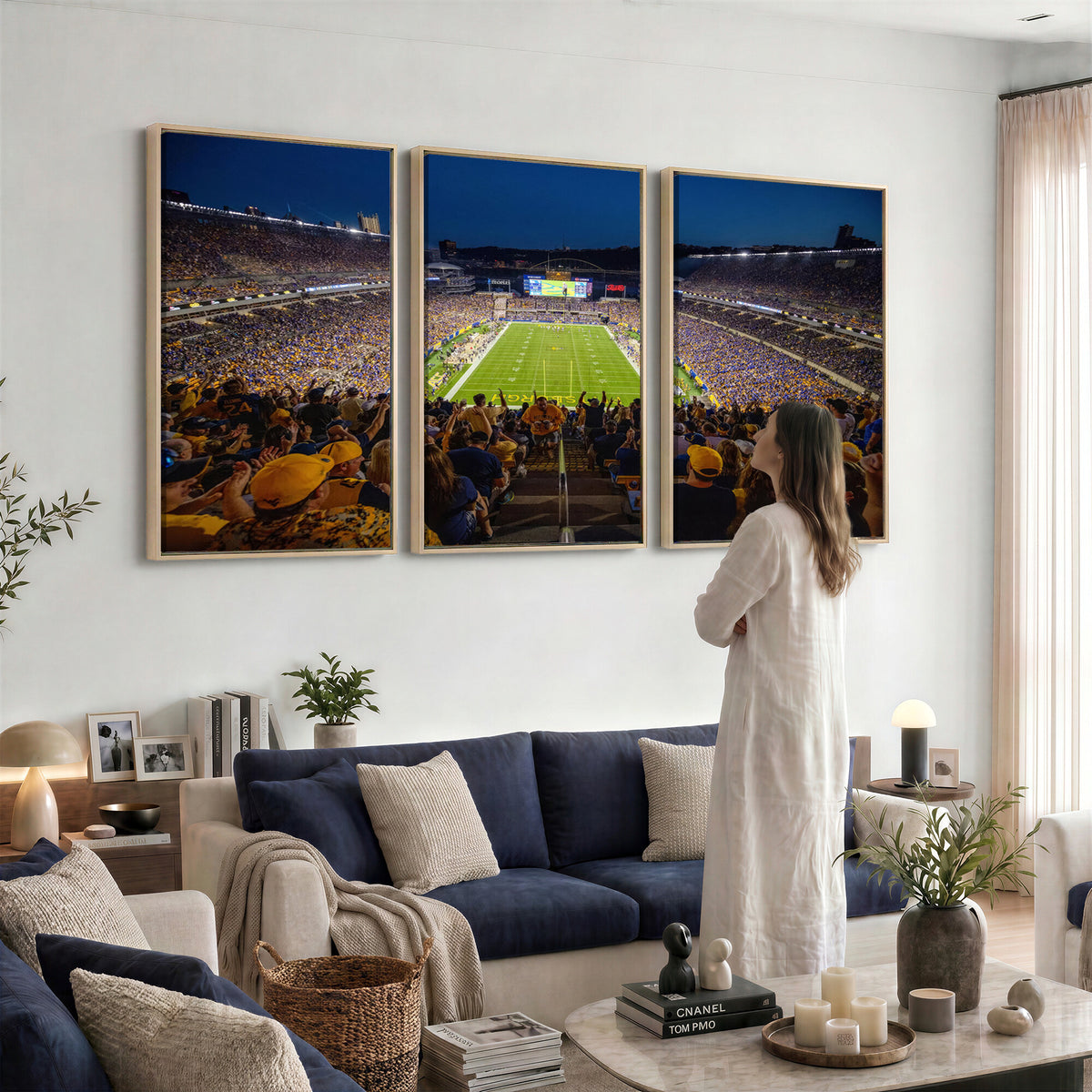 62297-MGV-CV-36X24 - Pittsburgh Panthers Football Team Print - Pittsburgh Acrisure Stadium Wall Art Canvas Print