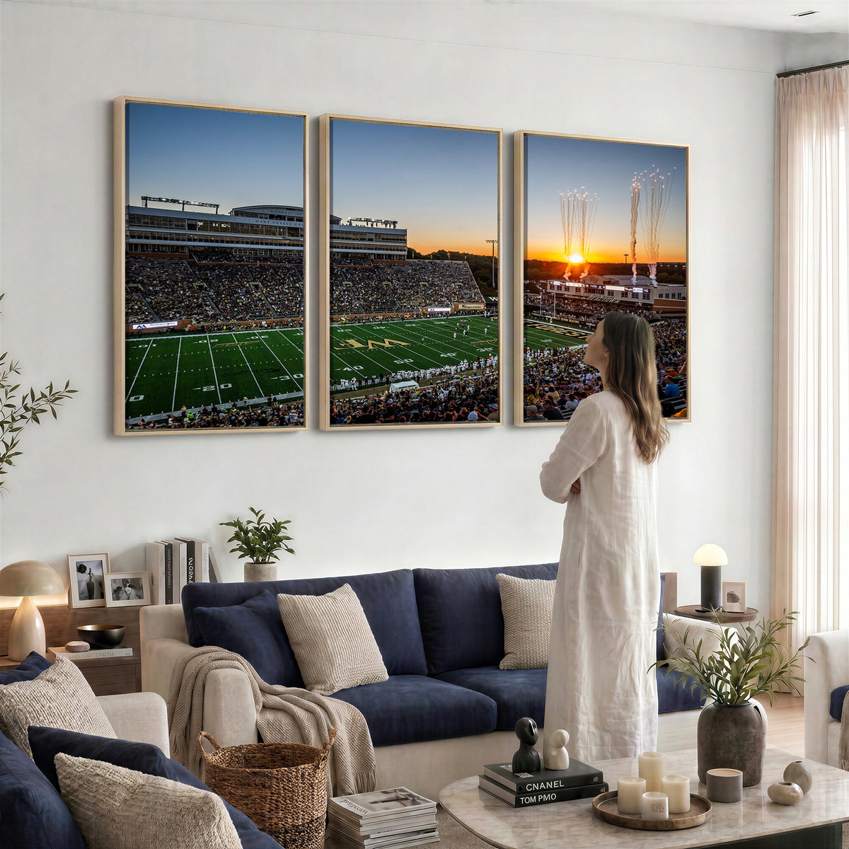 29253-MGV-CV-36X24 - Demon Deacons Football Team Print Canvas- Winston-Salem Allegacy Federal Credit Union Stadium Wall