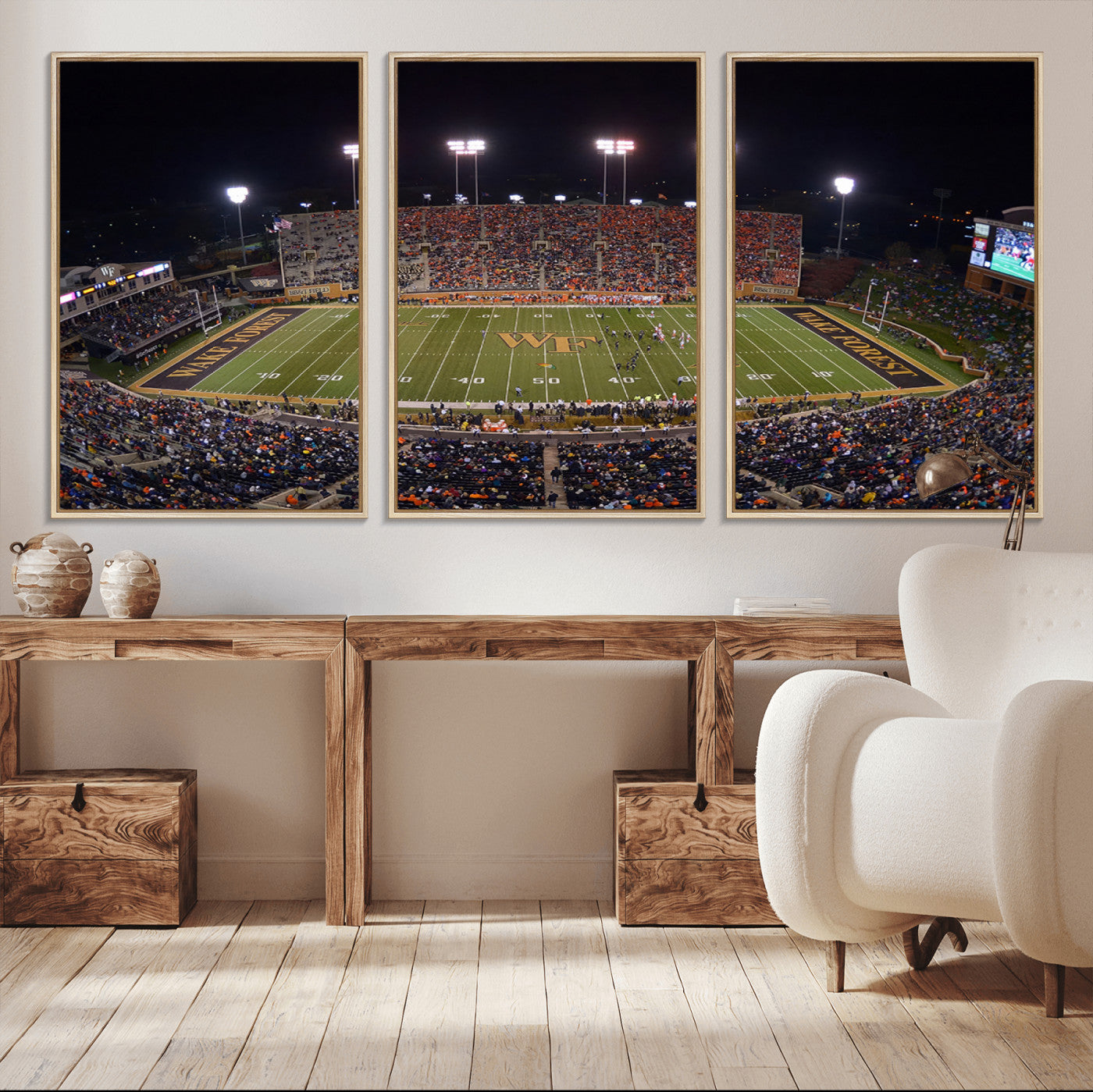 MGV-FC-60X30-3P - Demon Deacons Print Canvas, Football Team Print - Winston-Salem Allegacy Federal Credit Union