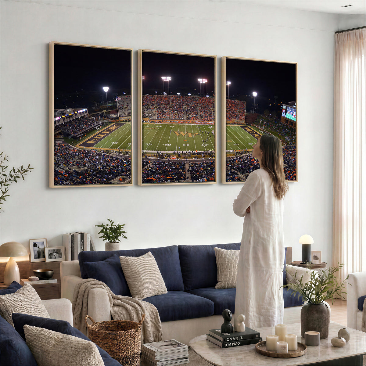 26033-MGV-CV-36X24 - Demon Deacons Print Canvas, Football Team Print