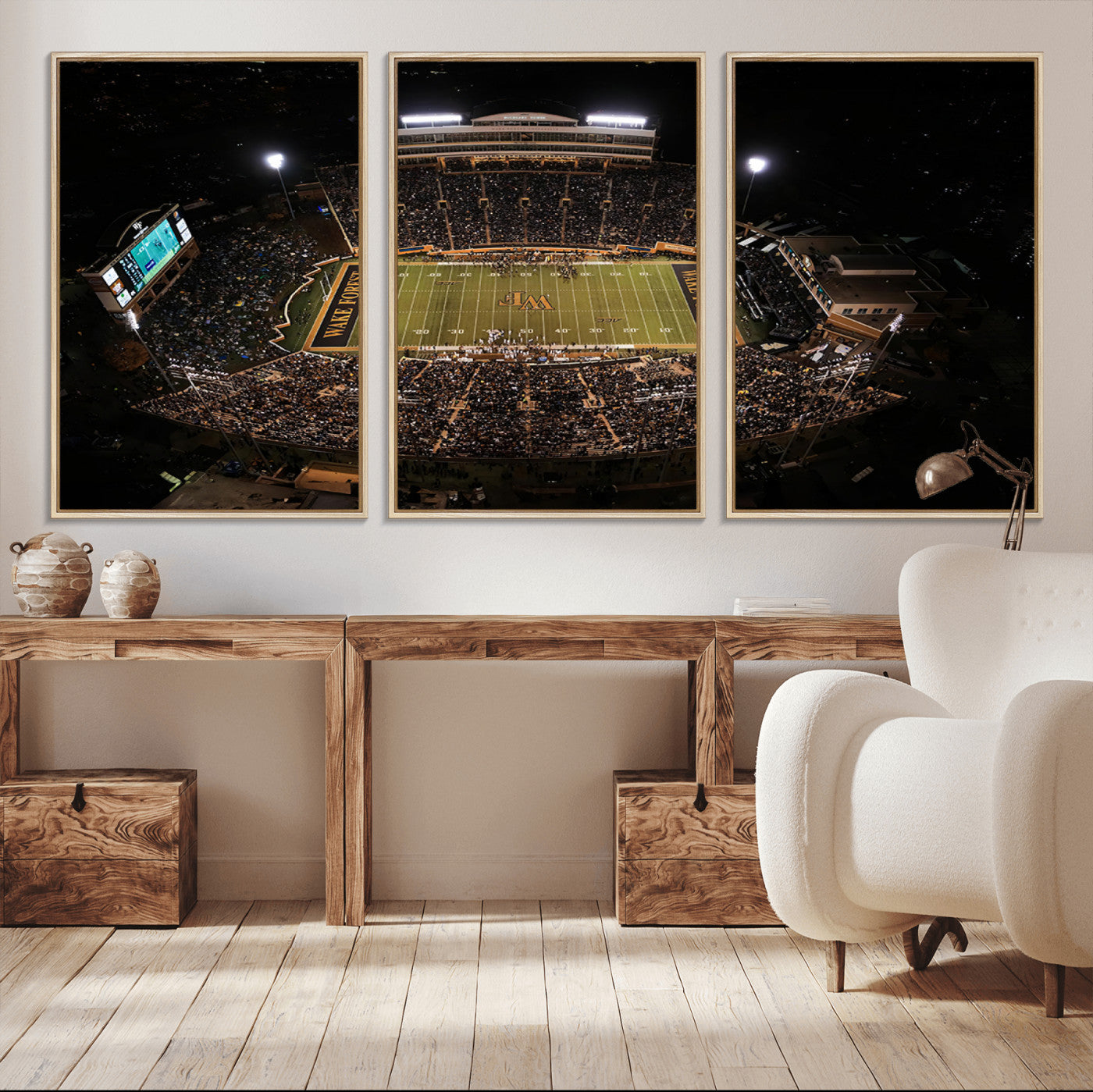 MGV-FC-60X30-3P - Wake Forest University Demon Deacons Canvas Printi, Football Team Print - Winston-Salem Allegacy
