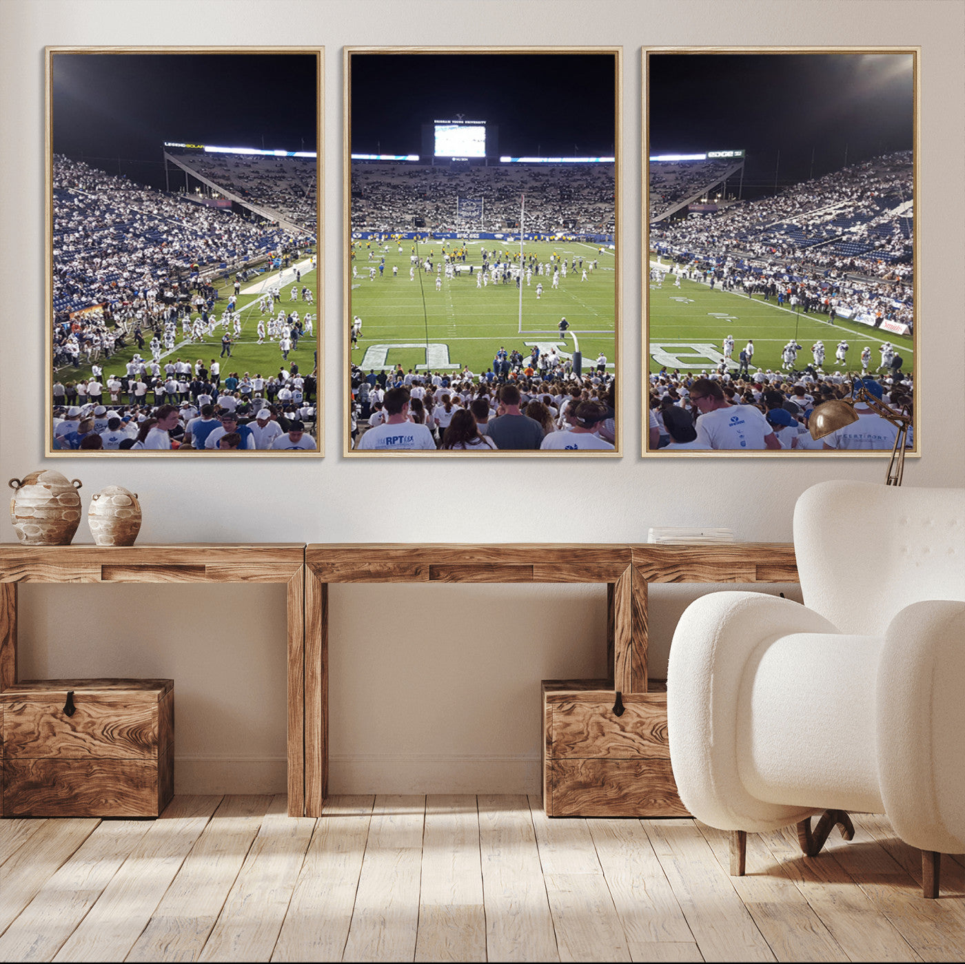 MGV-FC-60X30-3P - Brigham Young University Cougars Football Print Canvas - Provo LaVell Edwards Stadium Wall Art