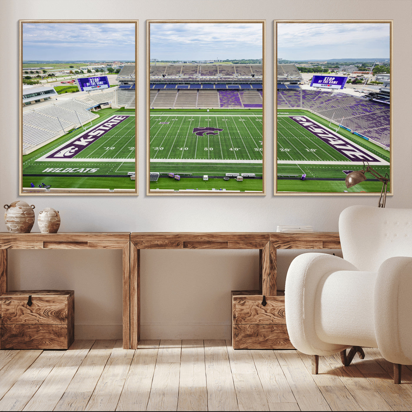 29452-MGV-CV-36X24-KState Wildcats Football Team Print - Manhattan Bill Snyder Family Football Stadium Wall Art Canvas