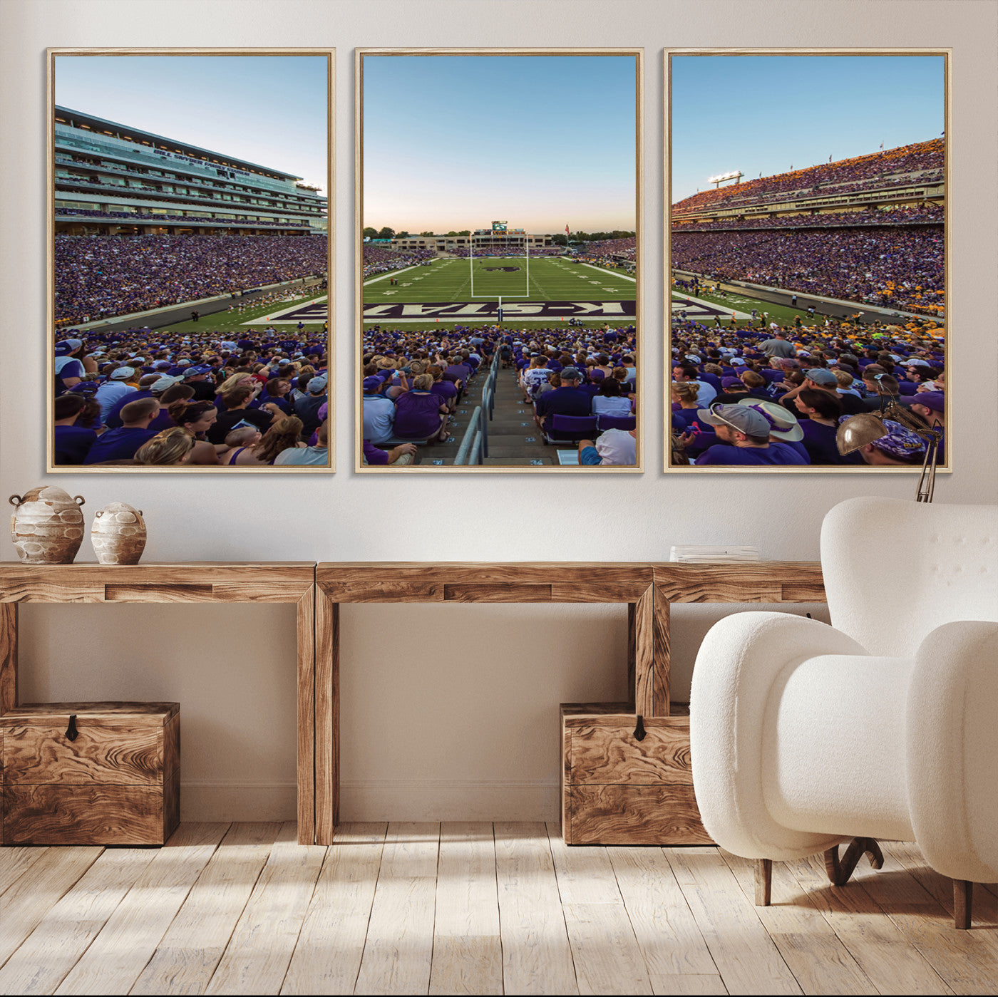 MGV-FC-60X30-3P - Kansas State University Wildcats Football Team Print - Manhattan Bill Snyder Family Football Stadium