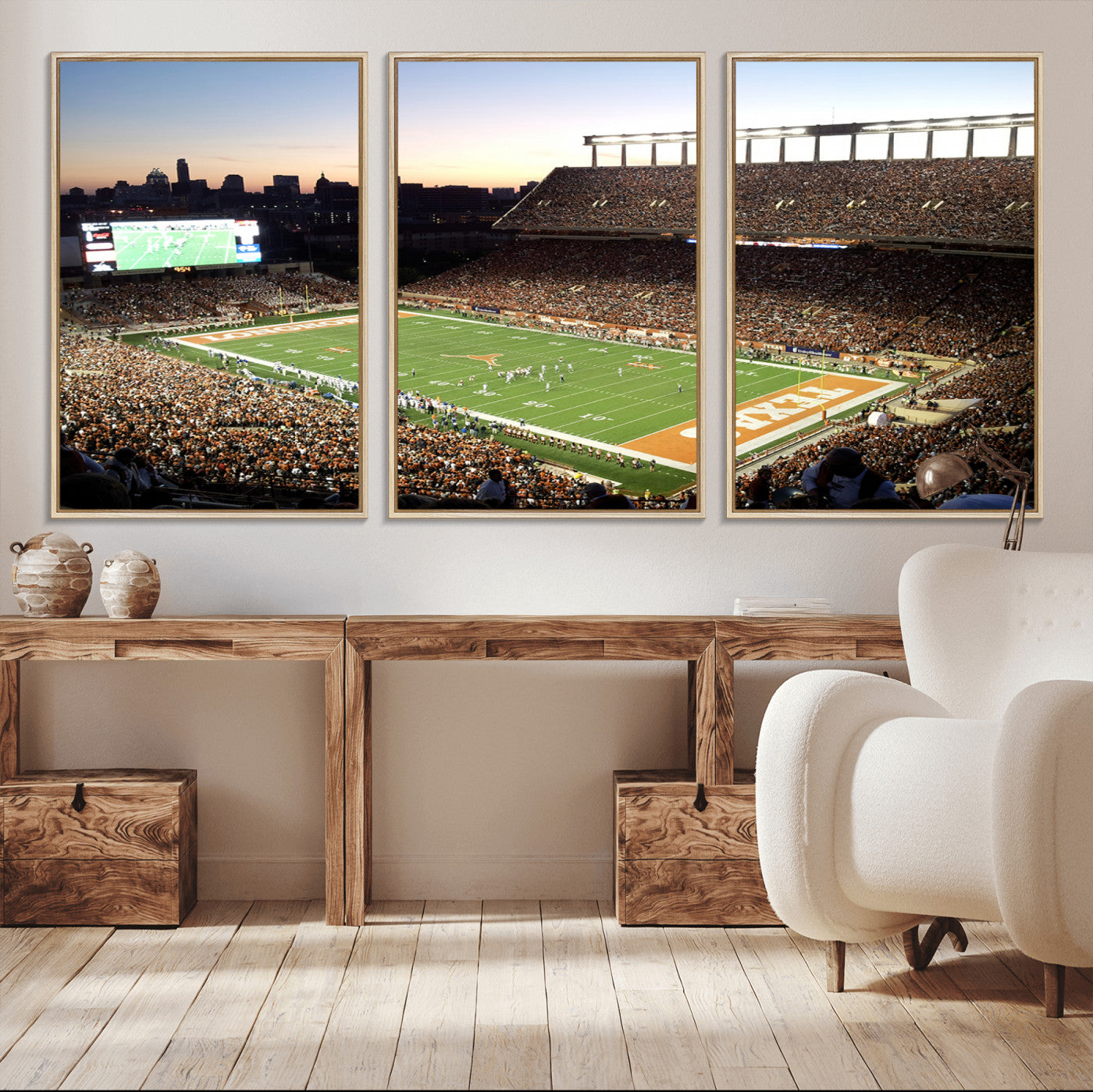 MGV-FC-60X30-3P - Darrell K Royal-Texas Memorial Stadium Canvas Wall Art - Texas Longhorns Football Match