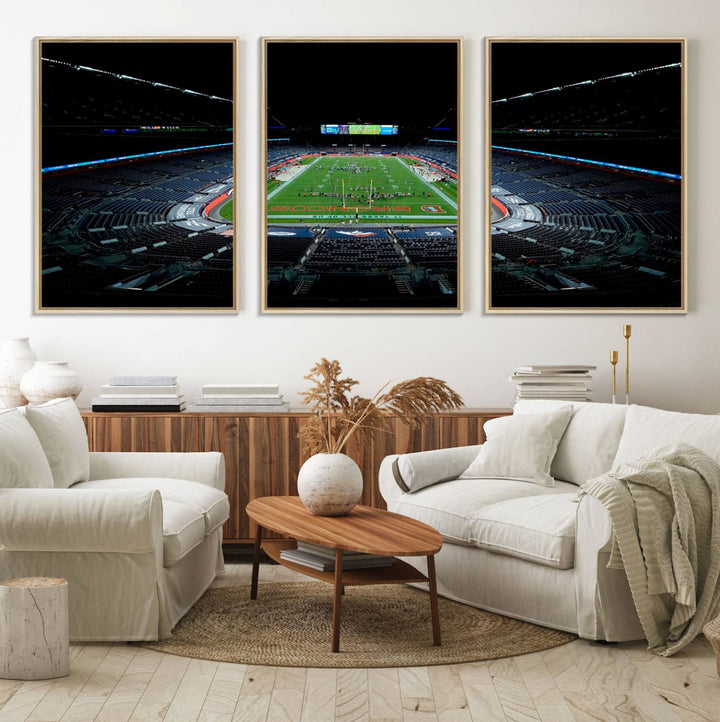 Museum-quality canvas print of Denver Broncos Empower Field at Mile High Stadium.