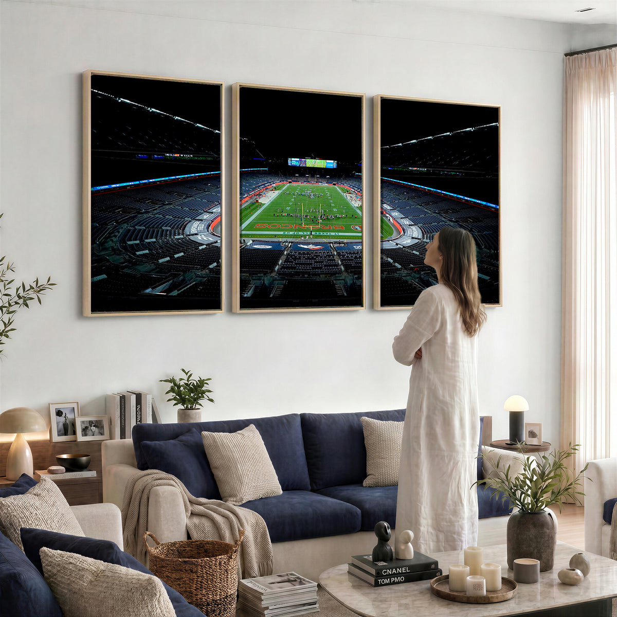 14797-MGV-CV-36X24 - Denver Broncos Football Team Print Canvas- Denver Empower Field at Mile High Stadium Wall Art Canvas