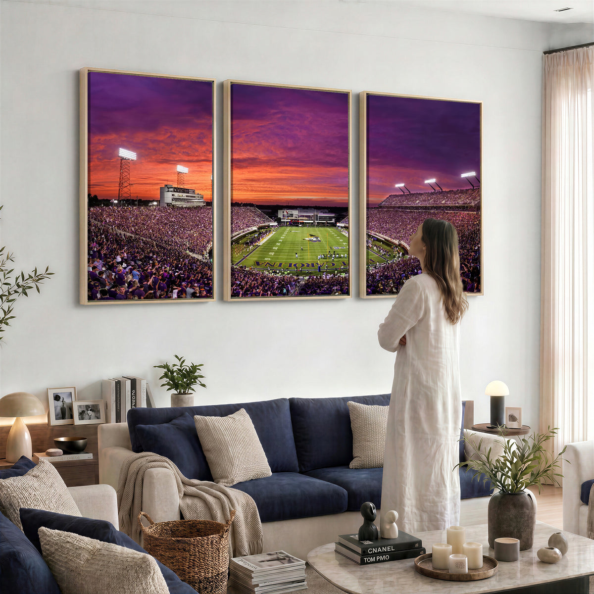88575-MGV-CV-36X24 - East Carolina University Pirates Football Print Canvas- Greenville Dowdy-Ficklen Stadium Wall Art