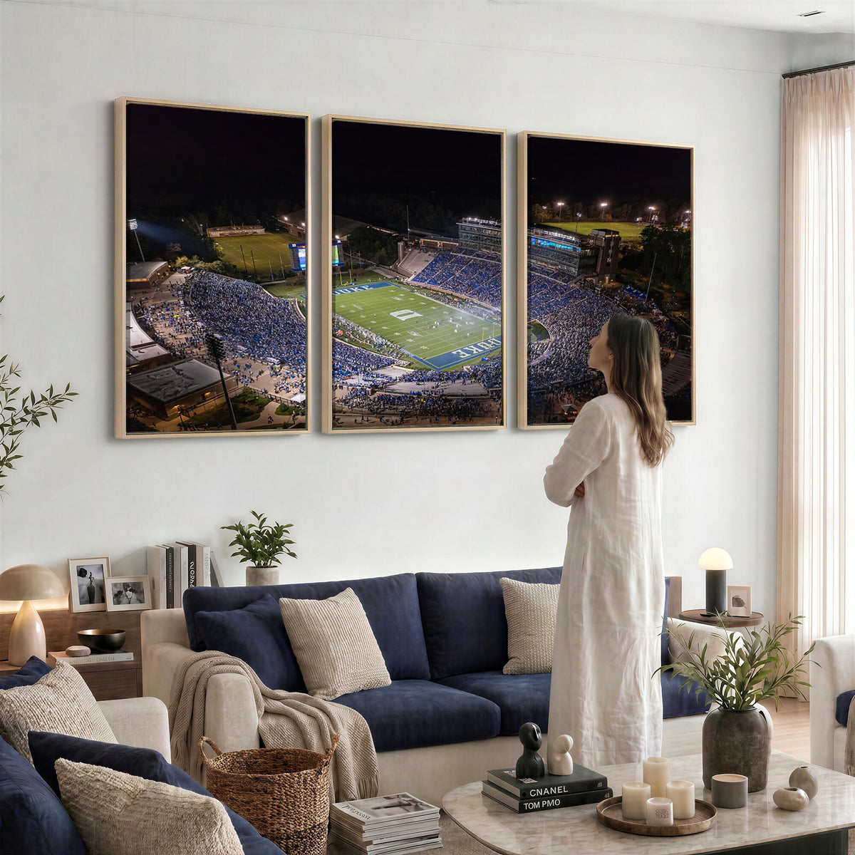 42347-MGV-CV-36X24 - Duke University Blue Devils Football Print Canvas - Durham Wallace Wade Stadium Wall Art Canvas