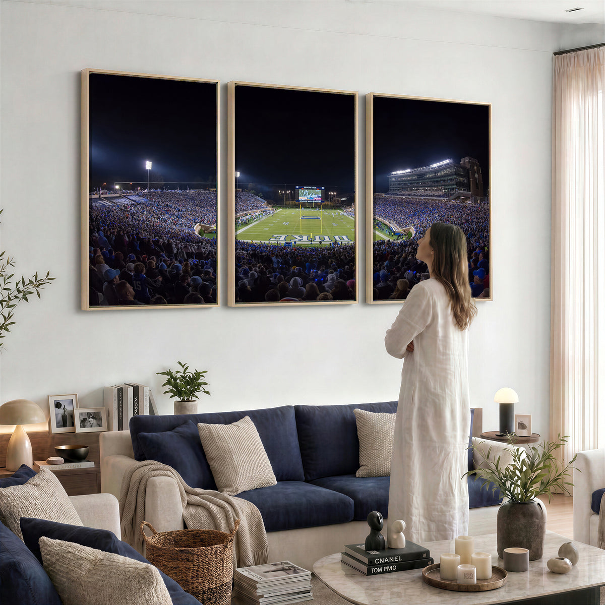 21070-MGV-CV-36X24 - Duke University Blue Devils Football Team Print - Durham Wallace Wade Stadium Wall Art Canvas Print