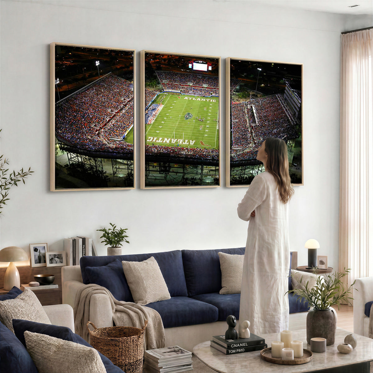 72354-MGV-CV-36X24 - Florida Atlantic University Owls Football Team Print - Boca Raton FAU Stadium Wall Art Canvas Print