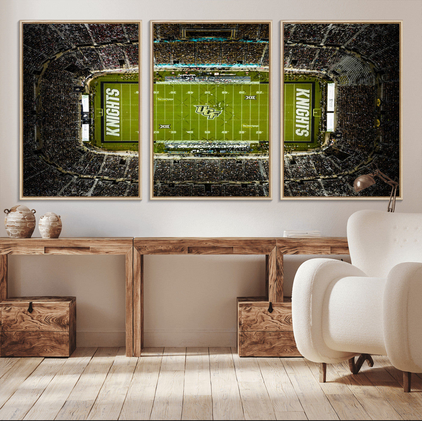 MGV-FC-60X30-3P - UCF Knights Football Team Print - Orlando FBC Mortgage Stadium Wall Art, UCF Knights Canvas Print