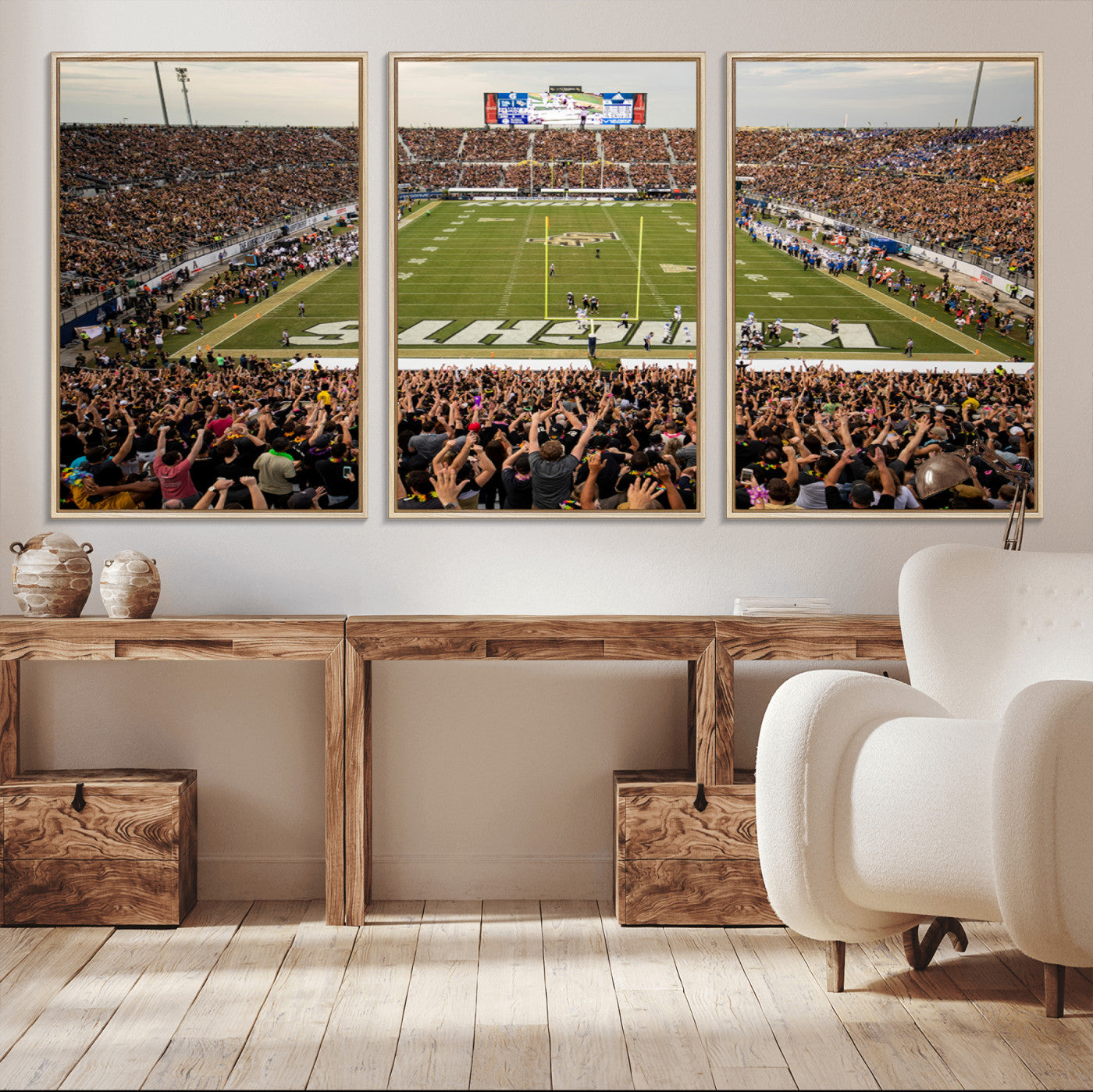 MGV-FC-60X30-3P - UCF Knights Football Team Print - Orlando FBC Mortgage Stadium Canvas Print