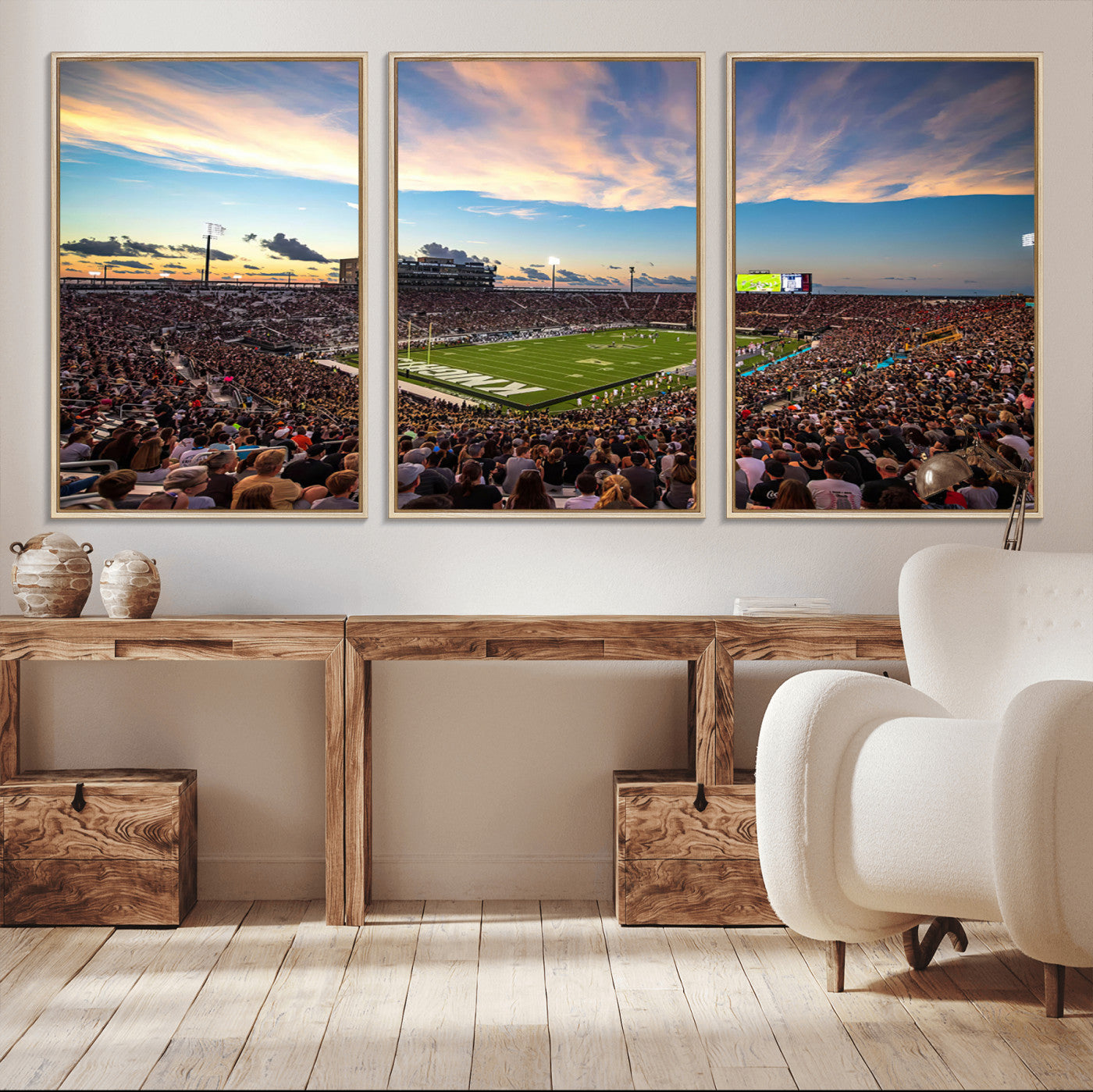 MGV-FC-60X30-3P - UCF Knights Football Team Print - Orlando FBC Mortgage Stadium Wall Art Canvas Print