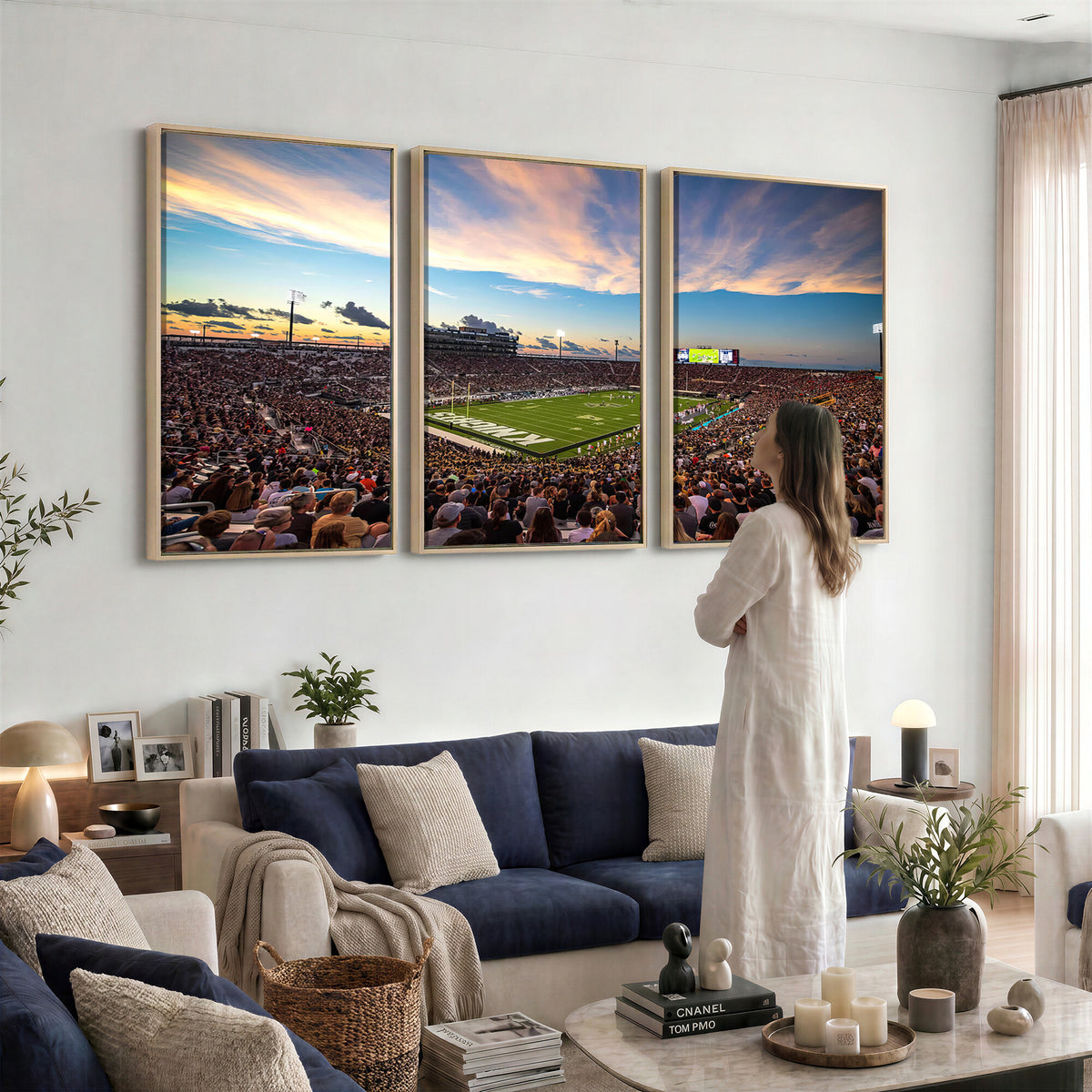 50243-MGV-CV-36X24 - UCF Knights Football Team Print - Orlando FBC Mortgage Stadium Wall Art Canvas Print