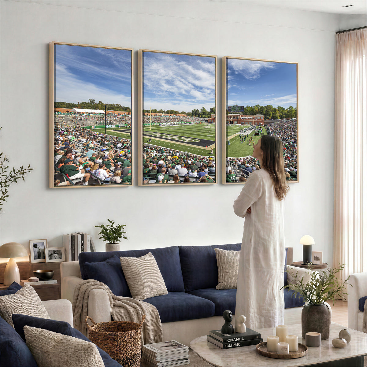 67799-MGV-CV-36X24 - University of Charlotte 49ers Football Team Print - Charlotte Jerry Richardson Stadium Canvas Print