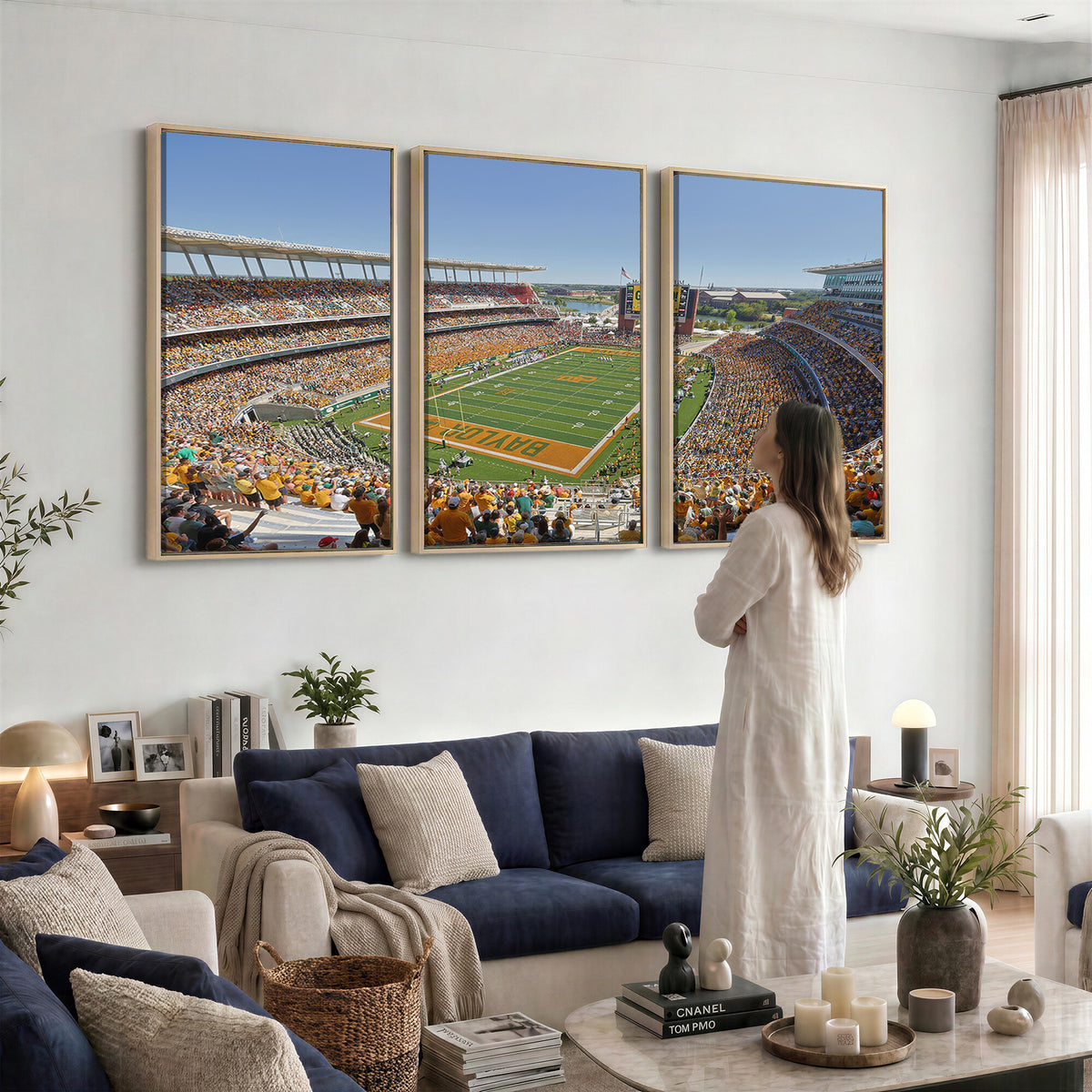 49912-MGV-CV-36X24 - Baylor University Bears Football Team Print - Waco McLane Stadium Wall Art Canvas Print