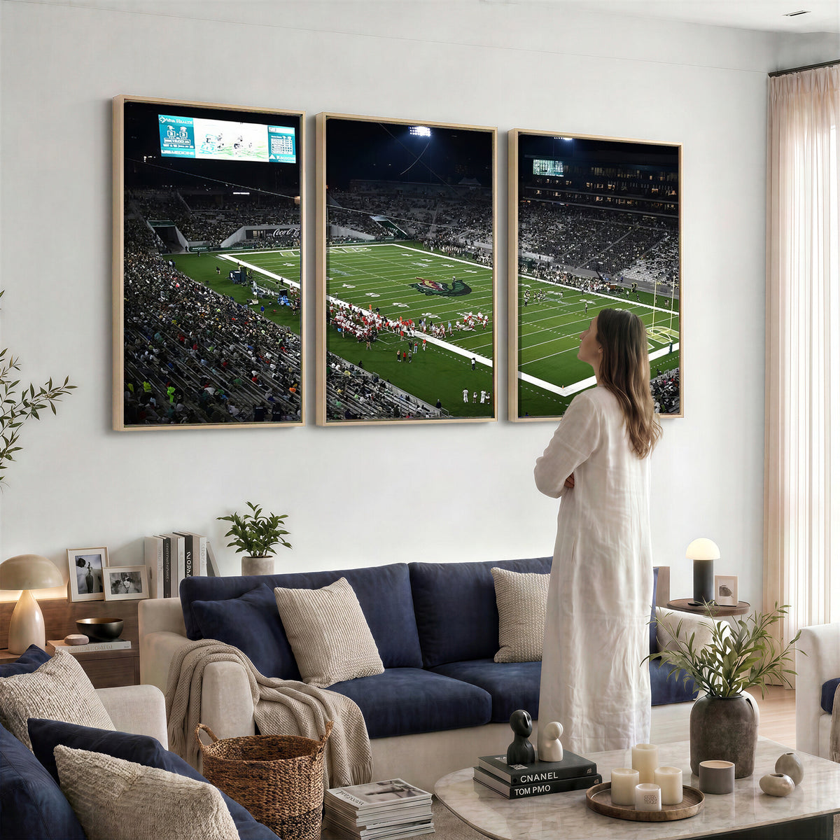 81740-MGV-CV-36X24 - UAB Blazers Football Team Print - Birmingham Protective Stadium Wall Art Canvas Print