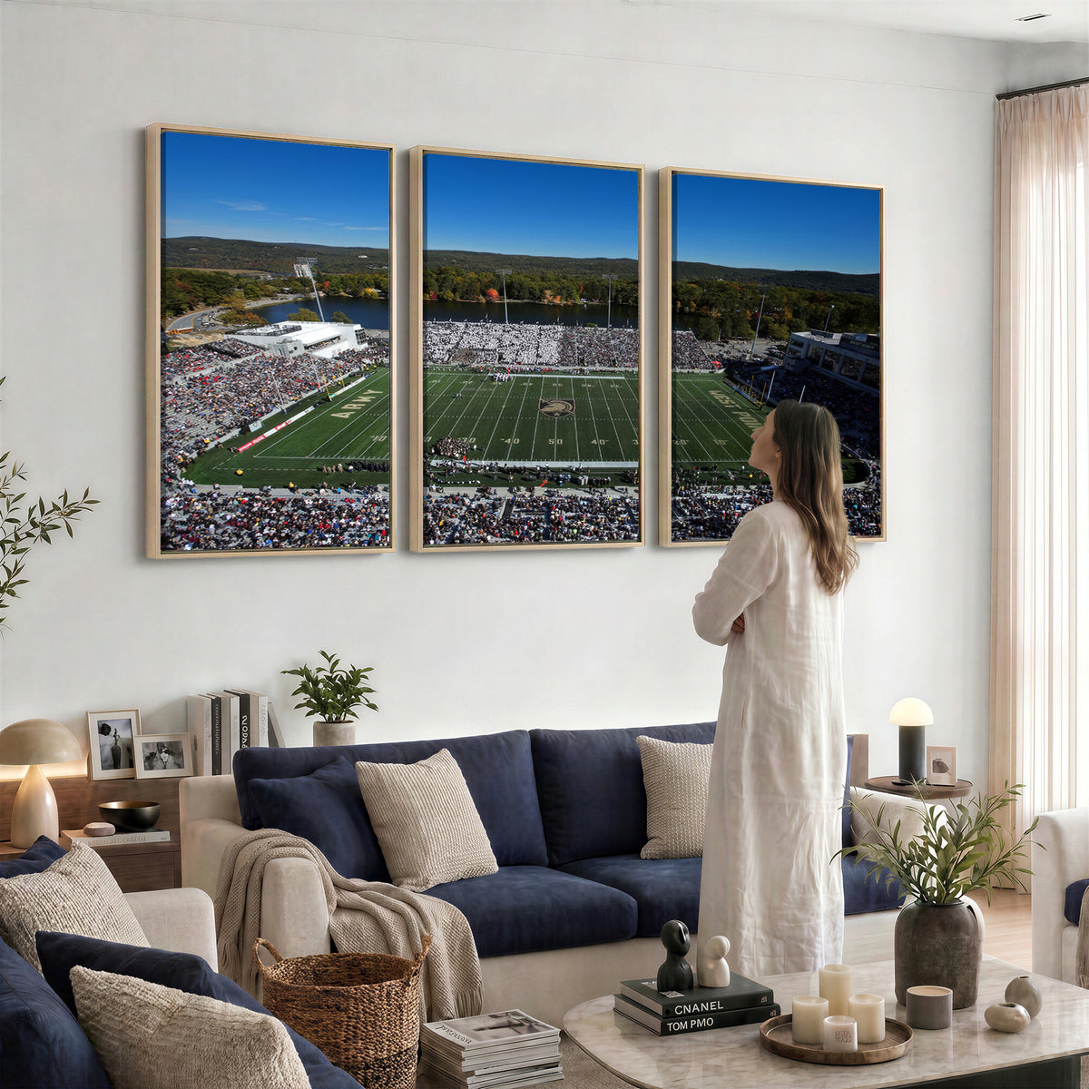 52056-MGV-CV-36X24 - Army Black Knights Football Team Print - West Point Michie Stadium Wall Art Canvas Print