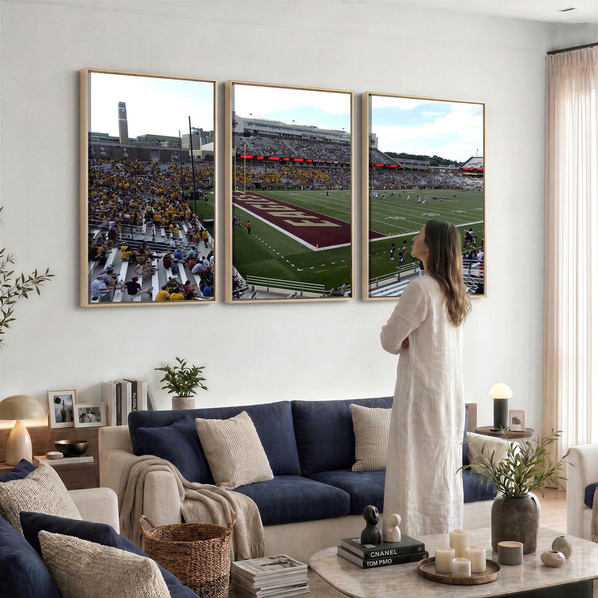 61503-MGV-CV-36X24 - Boston College Eagles Football Team Print - Boston Alumni Stadium Wall Art Canvas Print