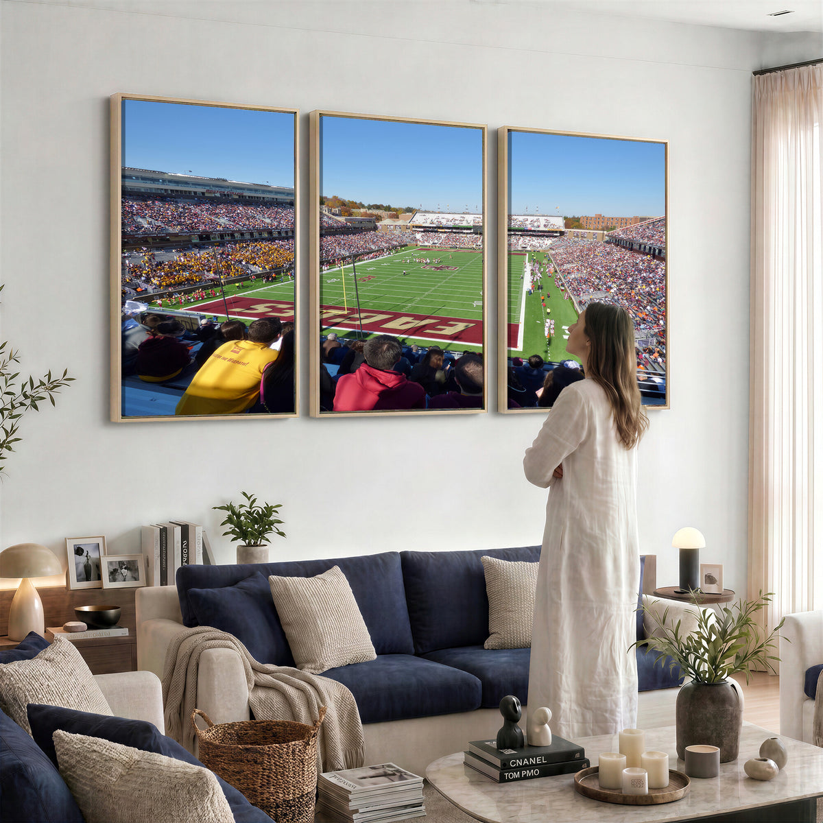 78117-MGV-CV-36X24 - Boston College Eagles Football Team Print - Boston Alumni Stadium Wall Art Canvas Print