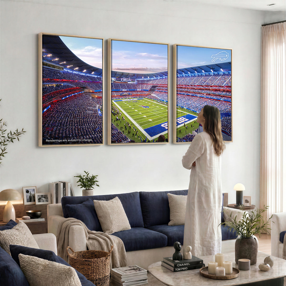 57873-MGV-CV-36X24 - Buffalo Bills Football Team Print Canvas - Buffalo Highmark Stadium Wall Art Canvas Print