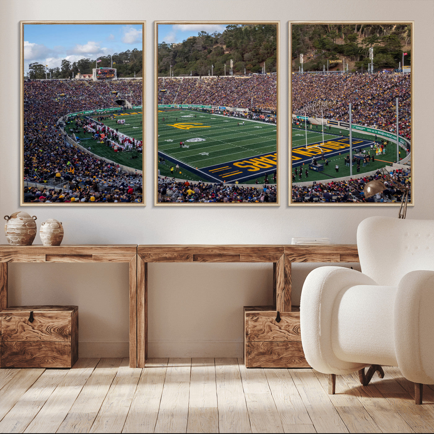 MGV-FC-60X30-3P - University of California Golden Bears Football Team Print - Berkeley California Memorial Stadium Art