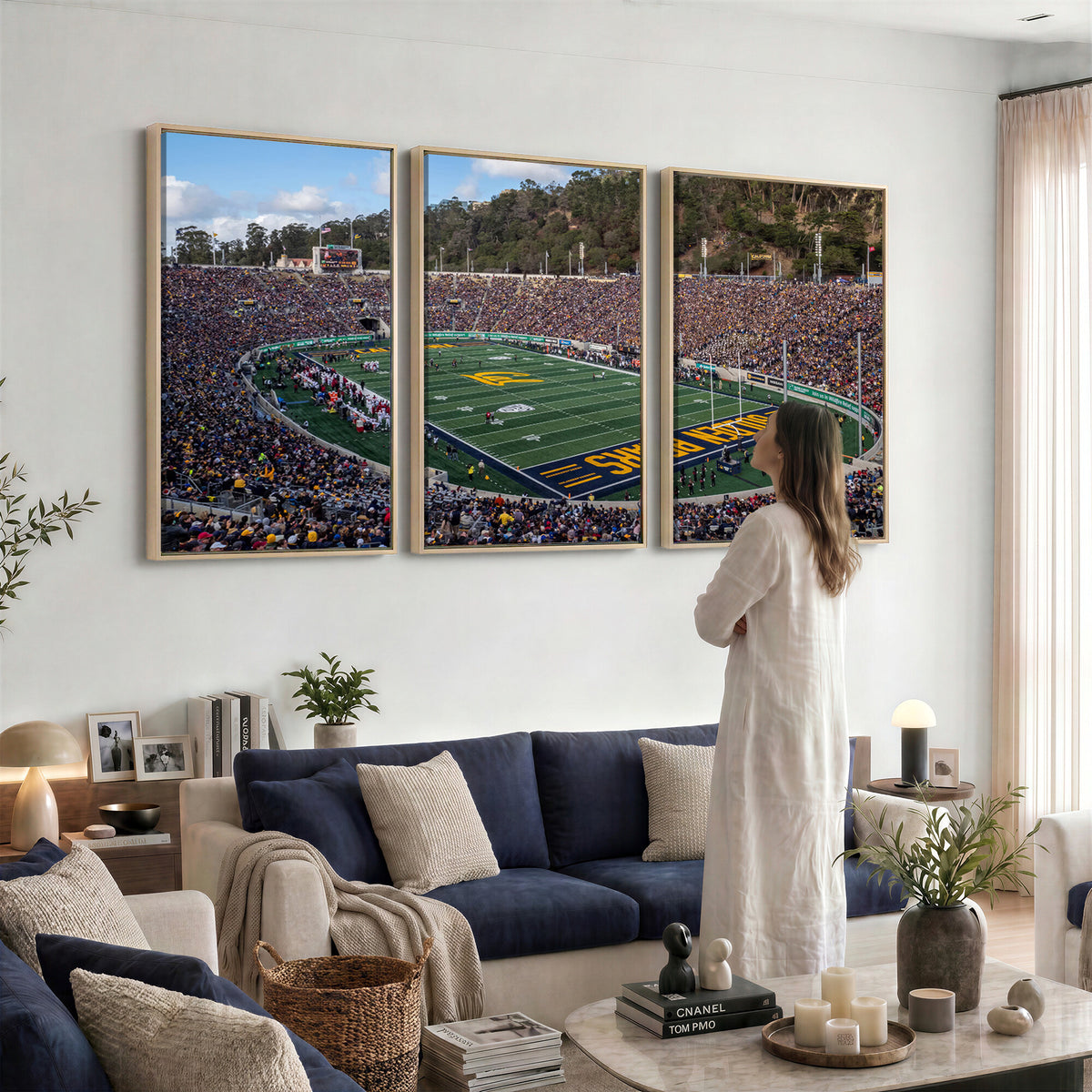 38054-MGV-CV-36X24 - University of California Golden Bears Football Team Print - Berkeley California Memorial Stadium Art