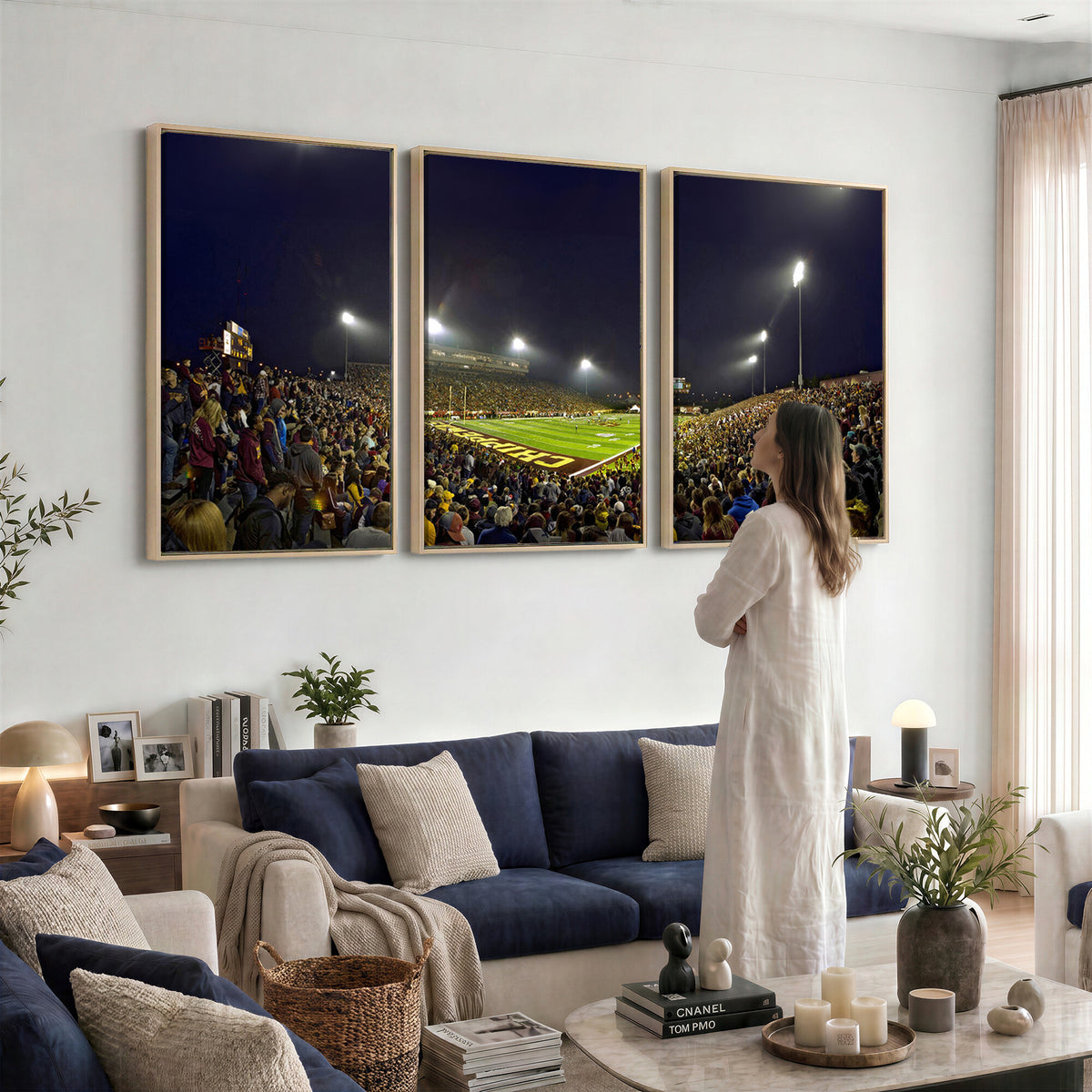 45619-MGV-CV-36X24 - Central Michigan University Chippewas Canvas Wall Art, Football Team Print - Mount Pleasant