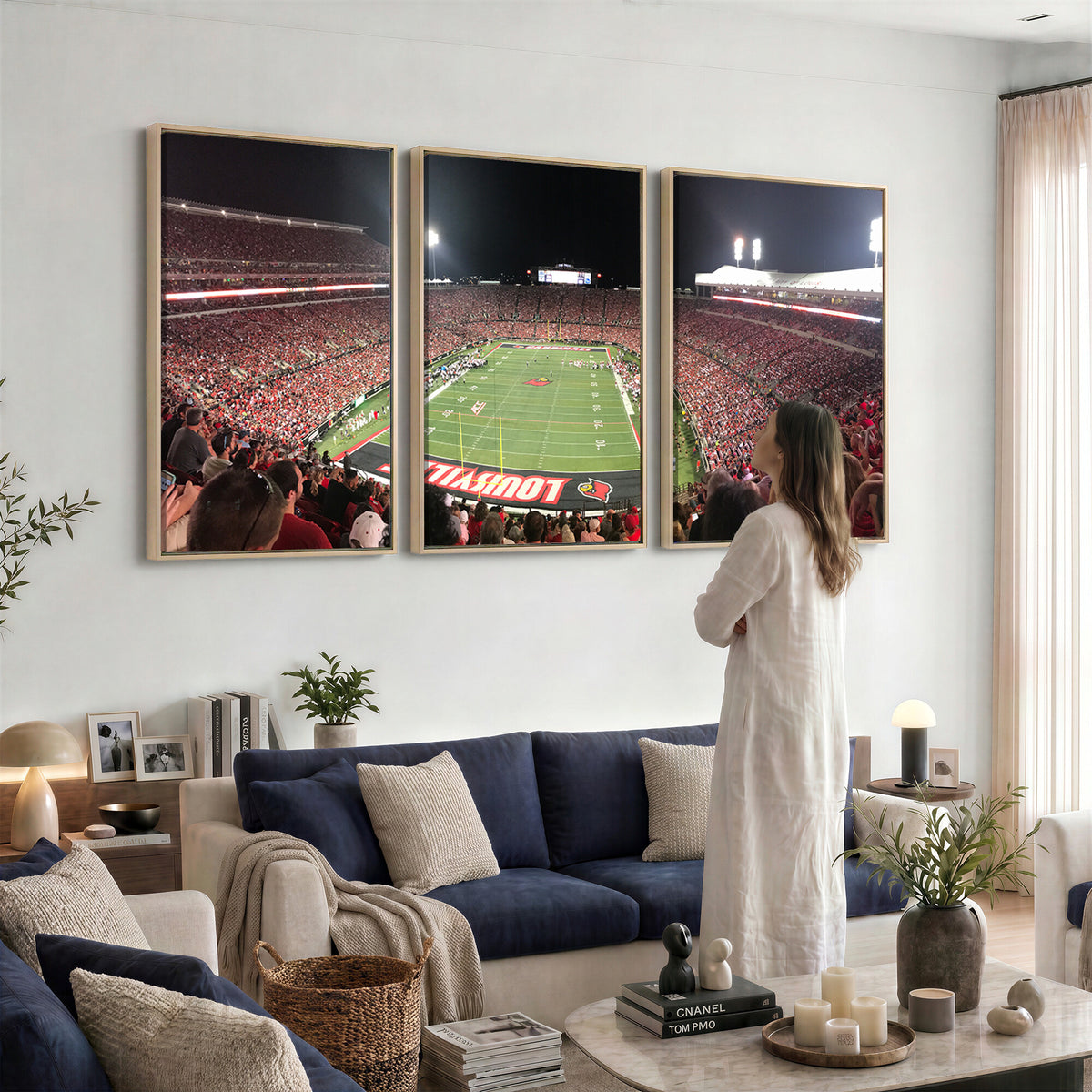 51251-PAN-FL-20X10 - University of Louisville Cardinals Football Team Print - Louisville Cardinal Stadium Wall Art Canvas