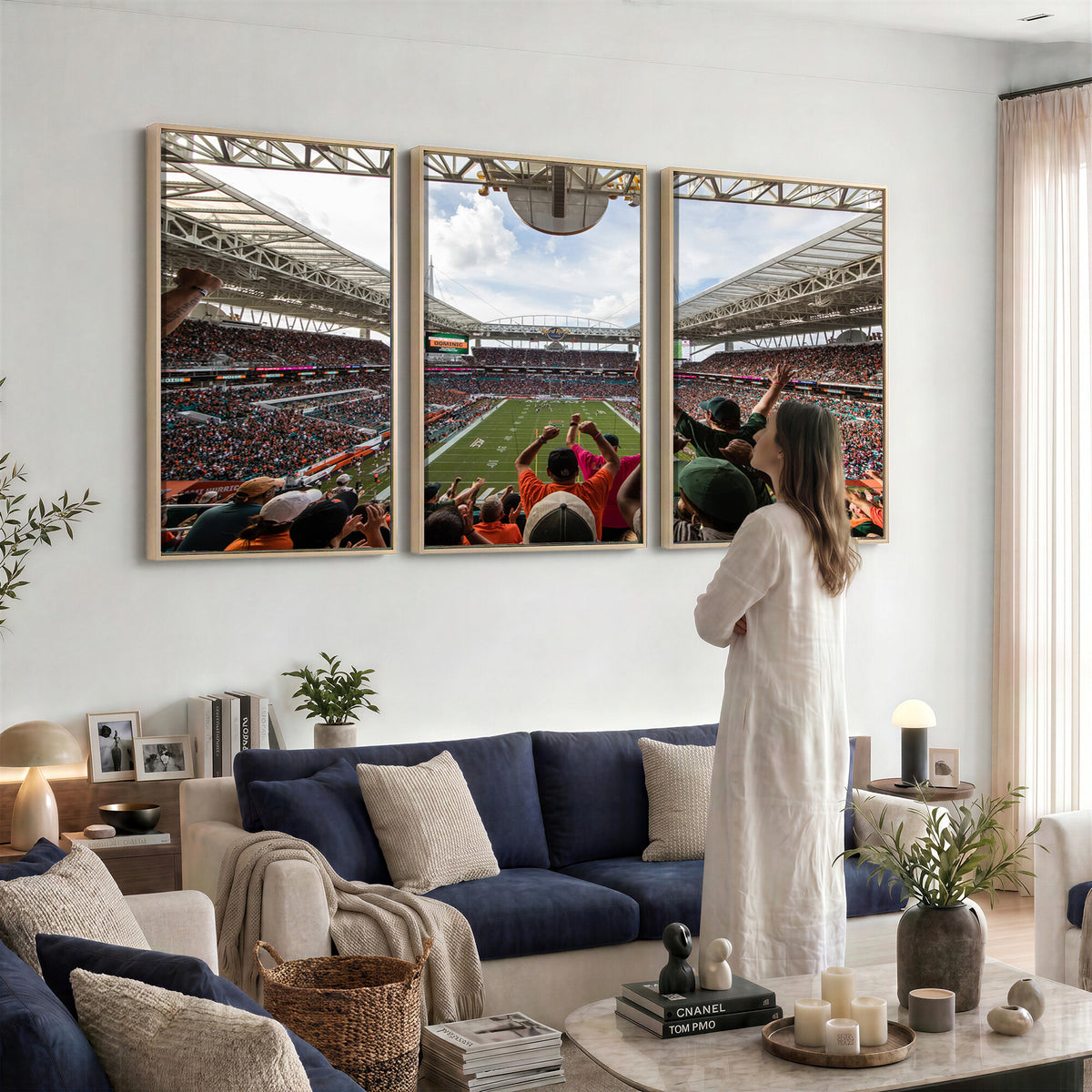 66239-PAN-FL-20X10 - Miami Hurricanes Football Team Wall Art Print - Miami Hard Rock Stadium Wall Art Canvas Print