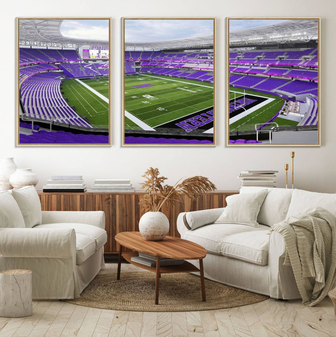 Ryan Field: Northwestern Wildcats Football premium canvas wall art.