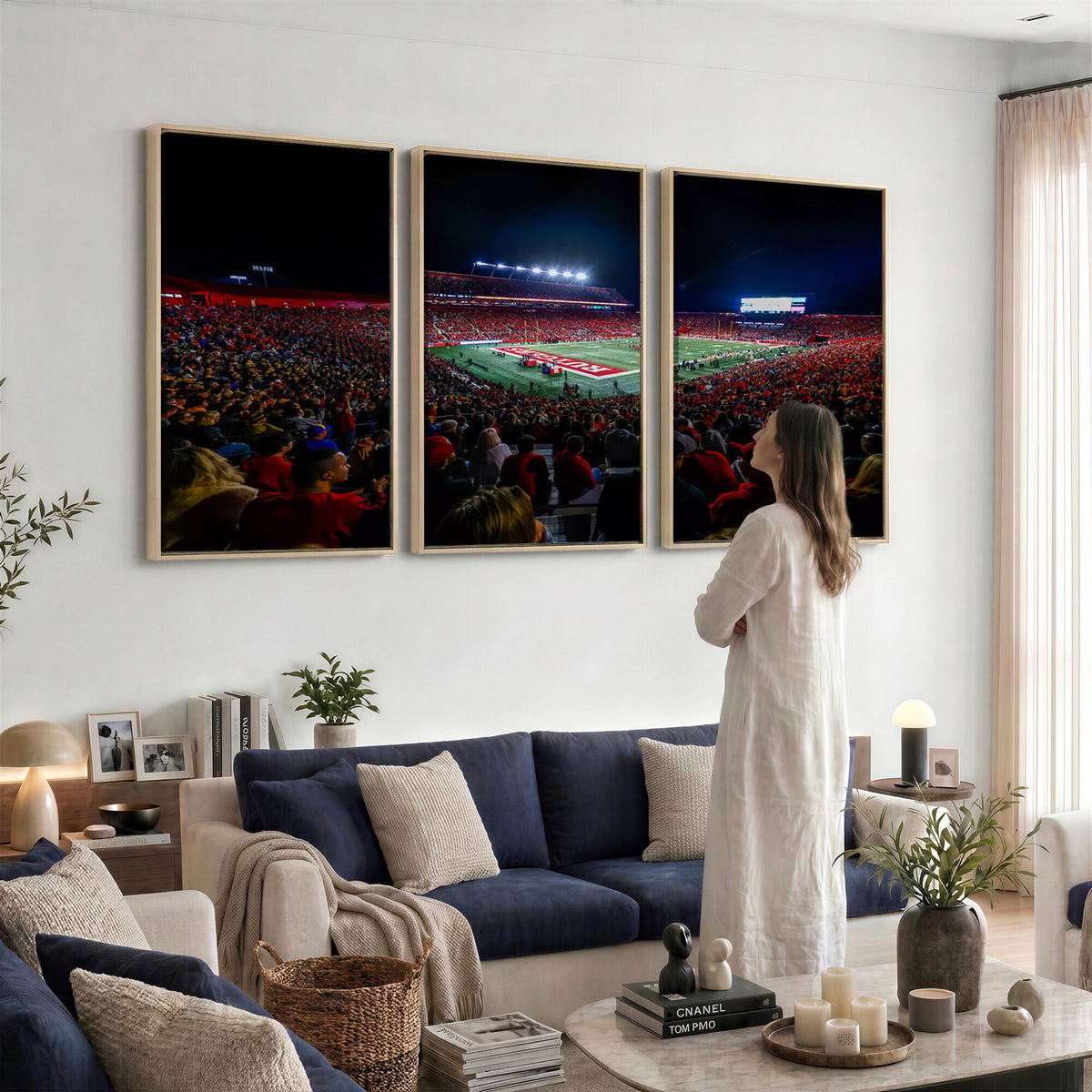 18115-PAN-FL-20X10 - Rutgers Scarlet Knights Football Team Print - SHI Stadium, Piscataway Wall Art Canvas Print
