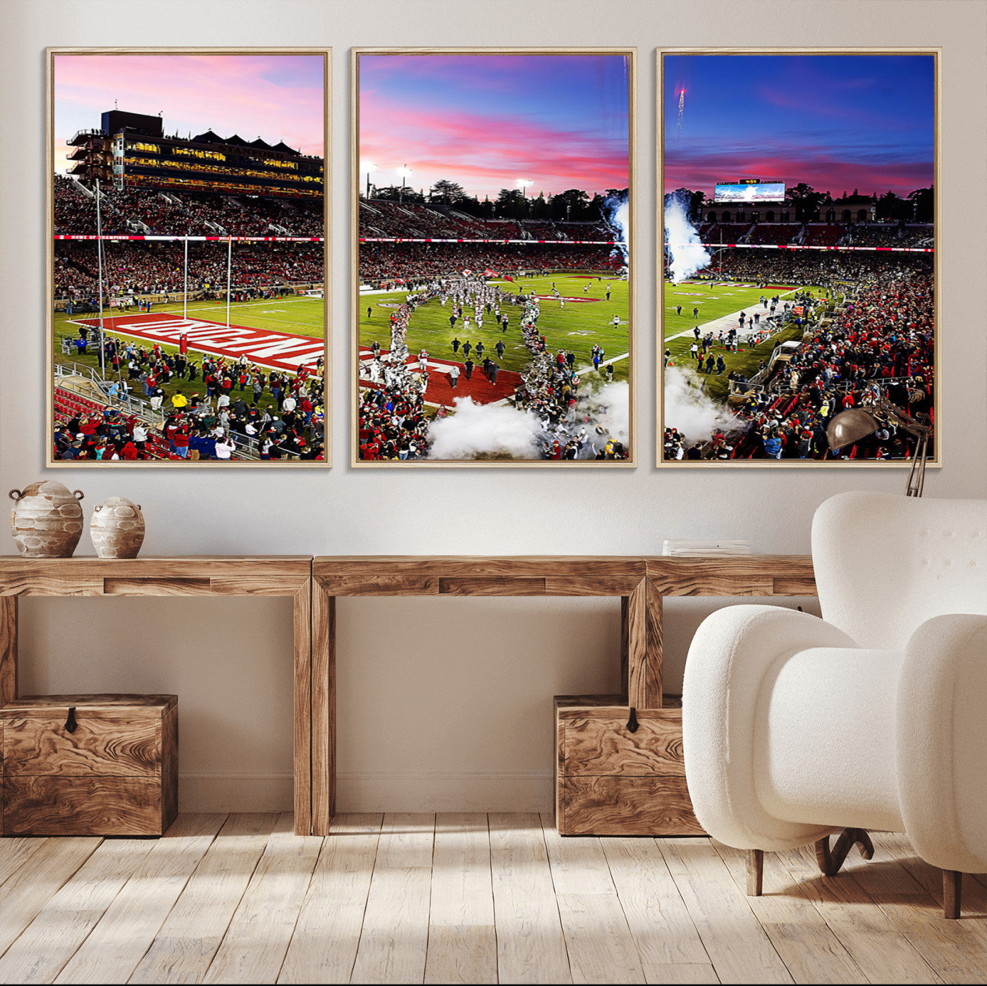 MGV-FC-60X30-3P - Stanford University Cardinal Football Team Print - Stanford Stadium Wall Art Canvas Print